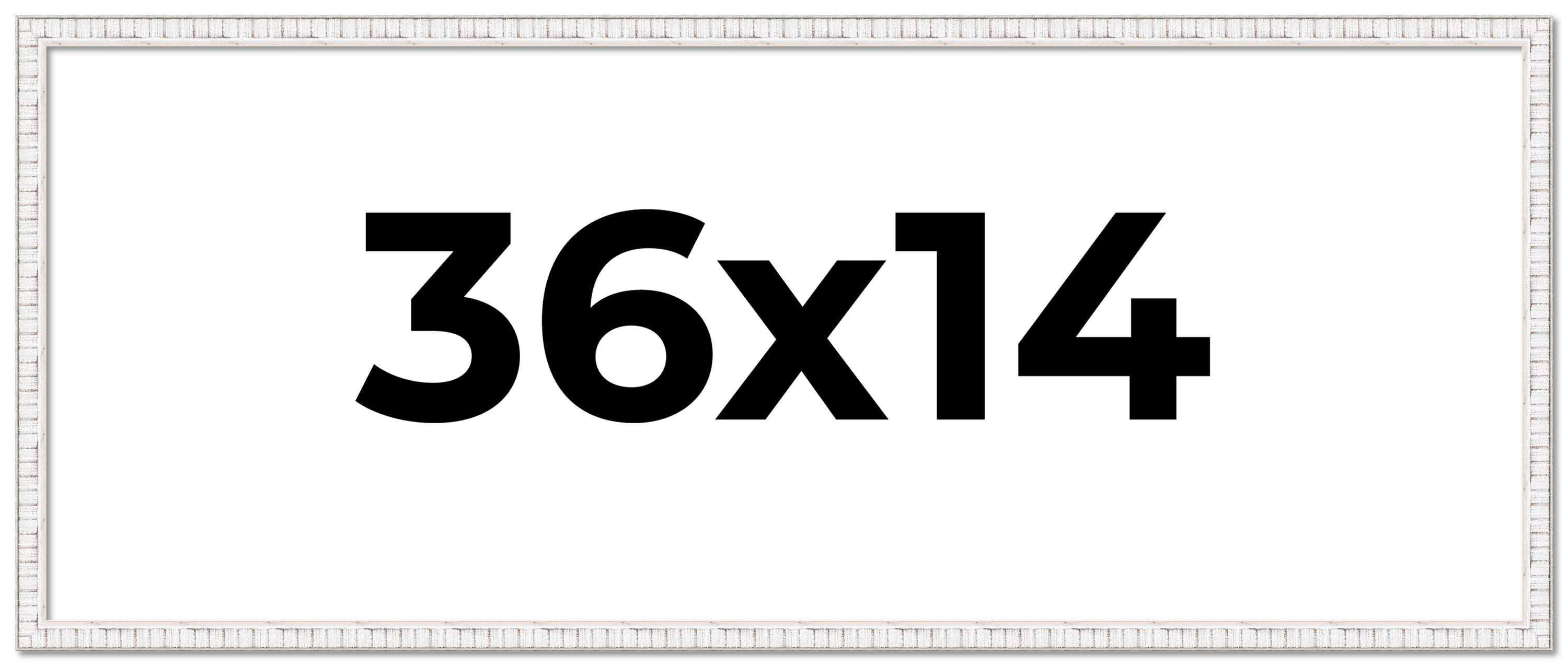 36x14 Frame White Real Wood Picture Frame Width 0.75 inches | Interior Frame Dep main product image