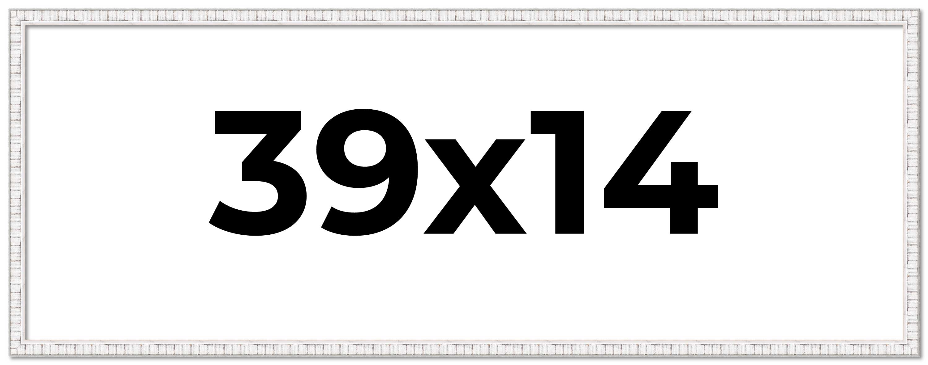 39×14 Frame White Real Wood Picture Frame Width 0.75 inches | Interior Frame Dep