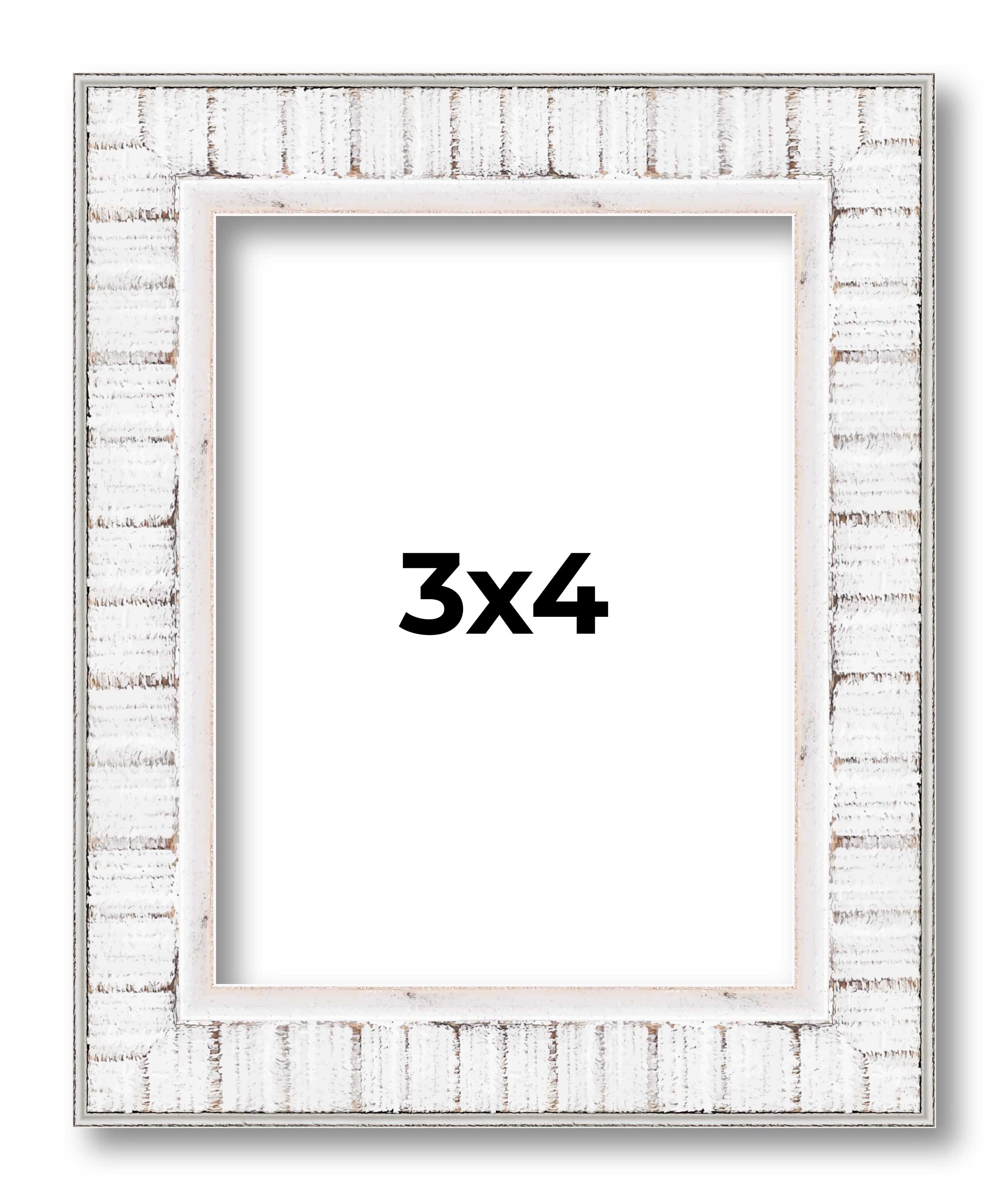 3×4 In Frame White Real Wood Picture Frame Width 0.75 inches | Interior Frame De