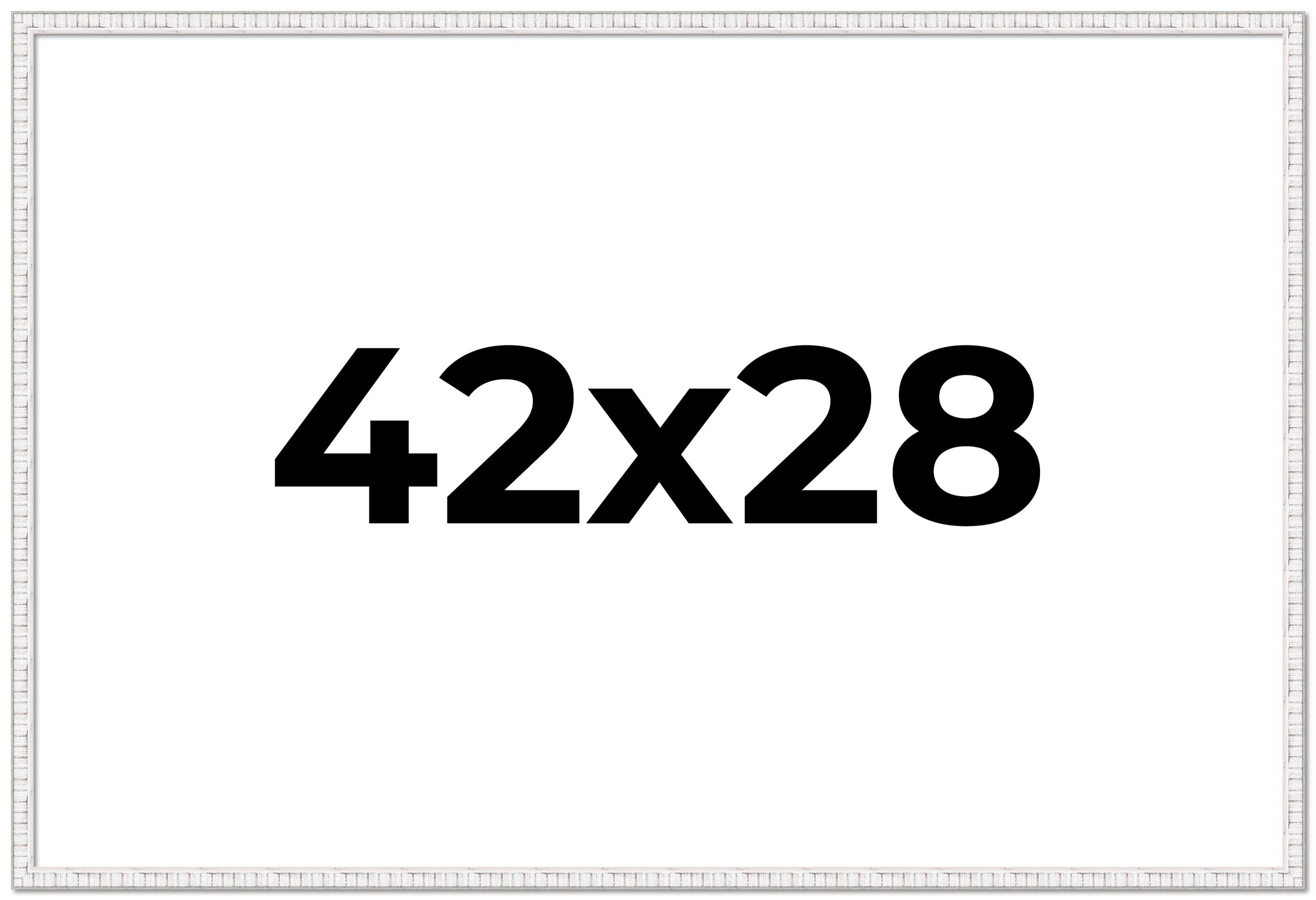 42x28 Frame White Real Wood Picture Frame Width 0.75 inches | Interior Frame Dep main product image