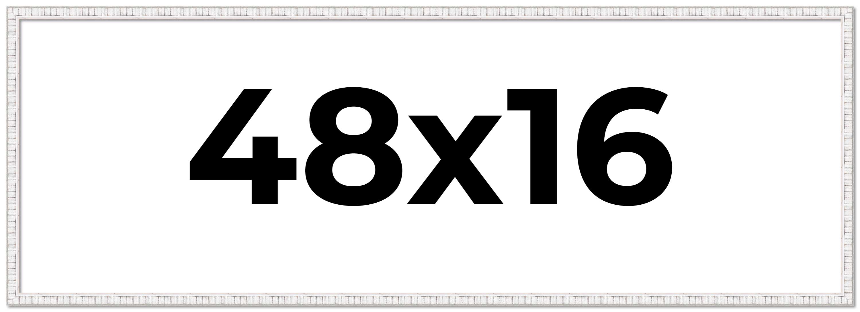 48×16 Frame White Real Wood Picture Frame Width 0.75 inches | Interior Frame Dep