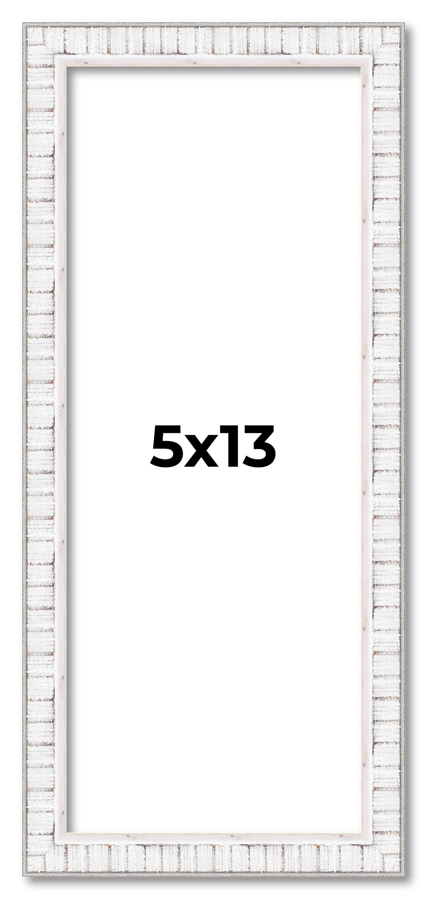 5x13 In Frame White Real Wood Picture Frame Width 0.75 inches | Interior Frame D main product image