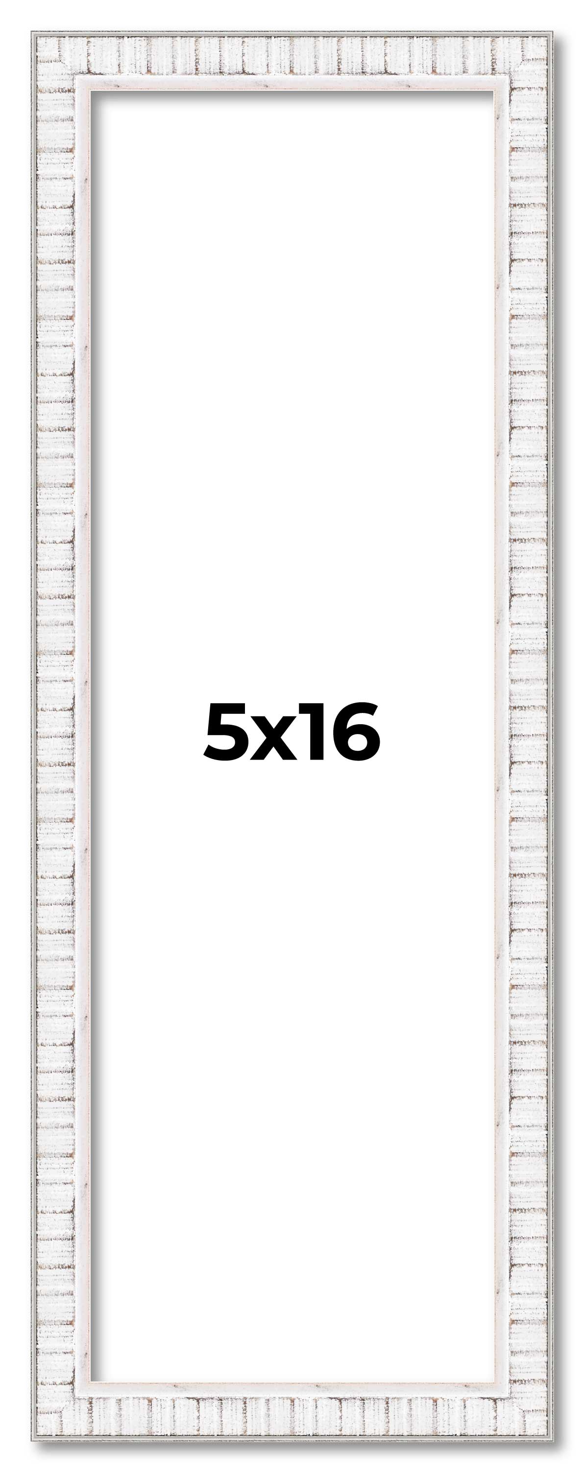 5x16 In Frame White Real Wood Picture Frame Width 0.75 inches | Interior Frame D