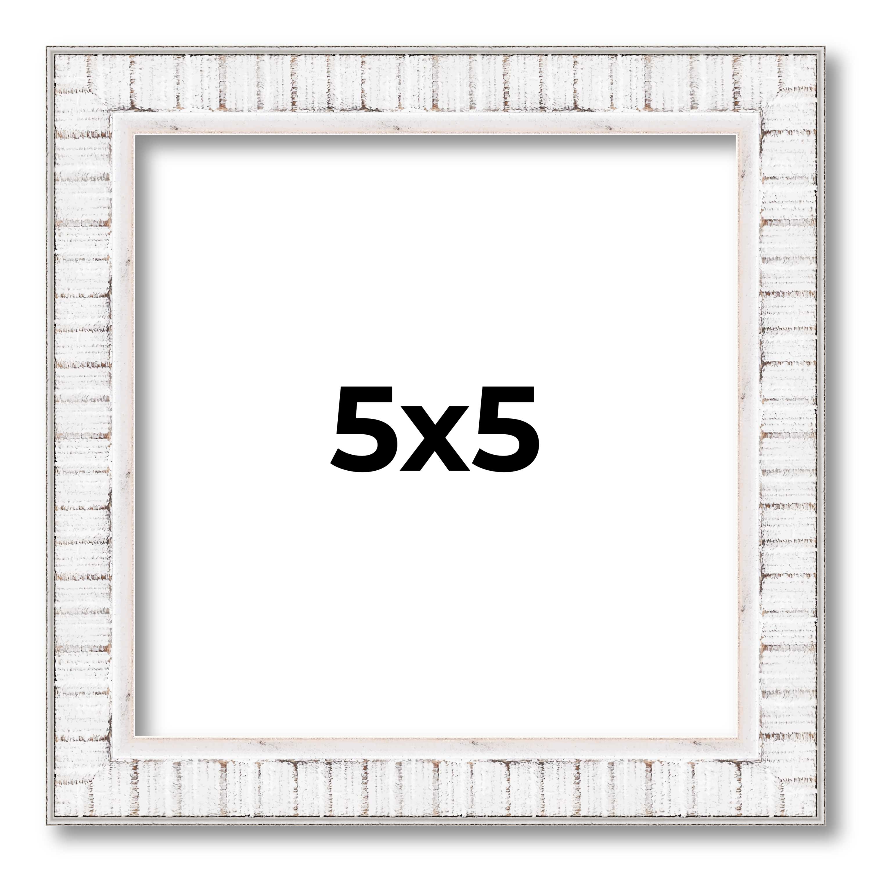 5x5 In Frame White Real Wood Picture Frame Width 0.75 inches | Interior Frame De