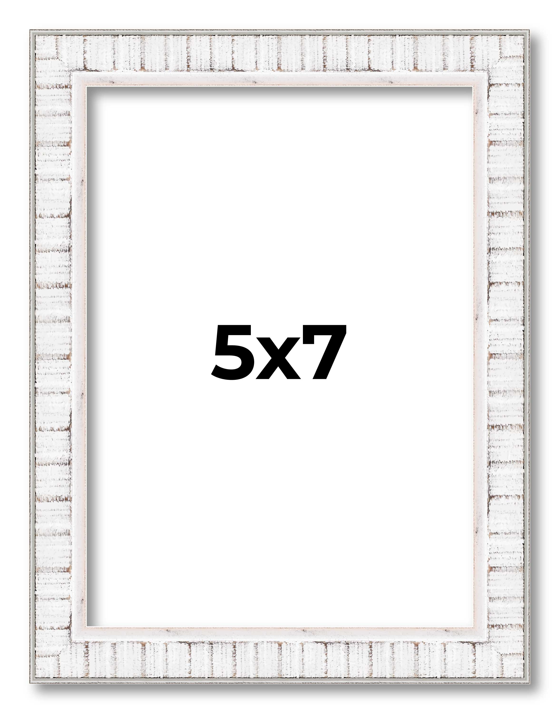 5x7 In Frame White Real Wood Picture Frame Width 0.75 inches | Interior Frame De main product image