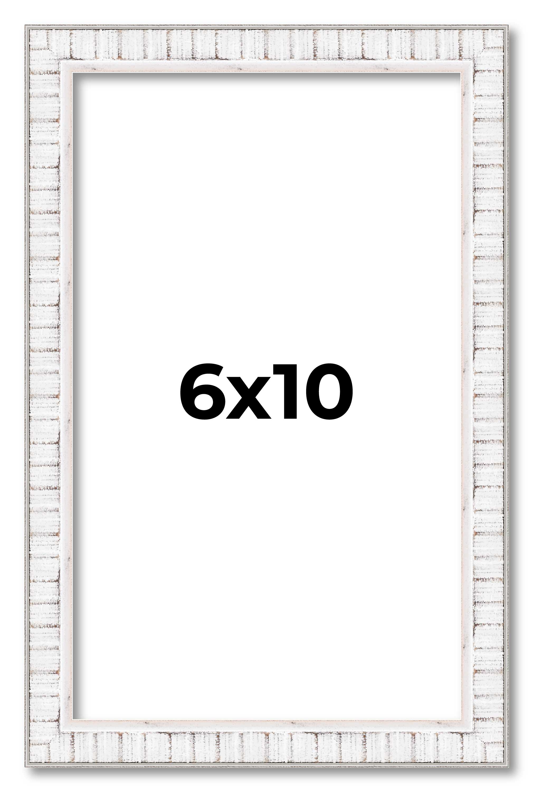 6x10 Frame White Real Wood Picture Frame Width 0.75 inches | Interior Frame Dept main product image
