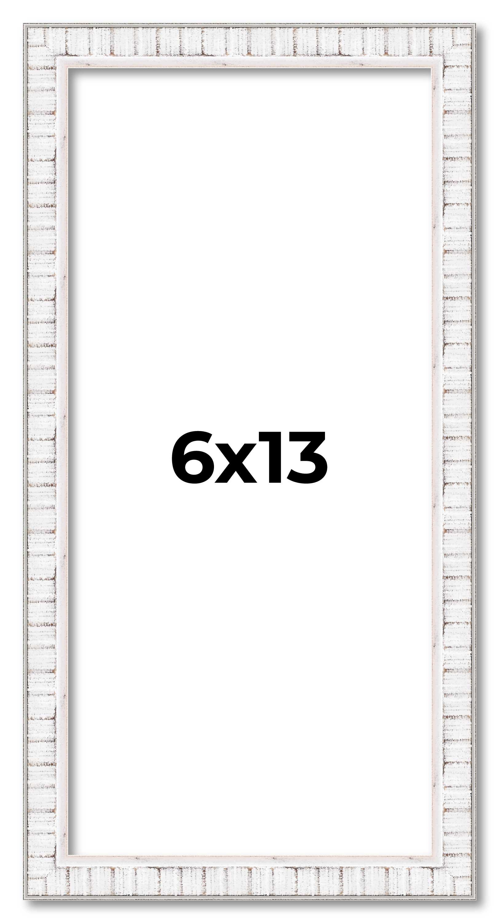 6x13 Frame White Real Wood Picture Frame Width 0.75 inches | Interior Frame Dept main product image