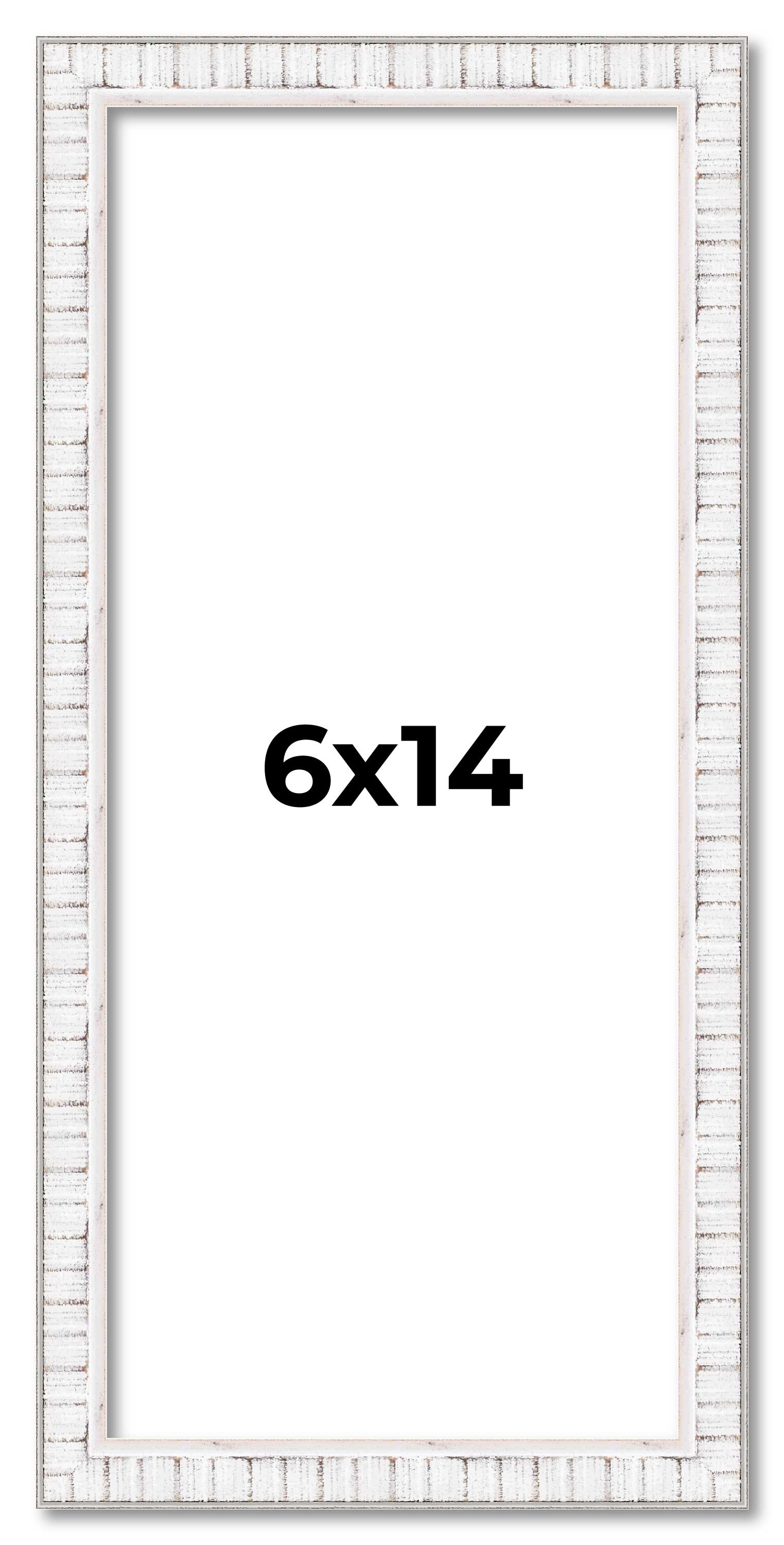 6x14 Frame White Real Wood Picture Frame Width 0.75 inches | Interior Frame Dept main product image