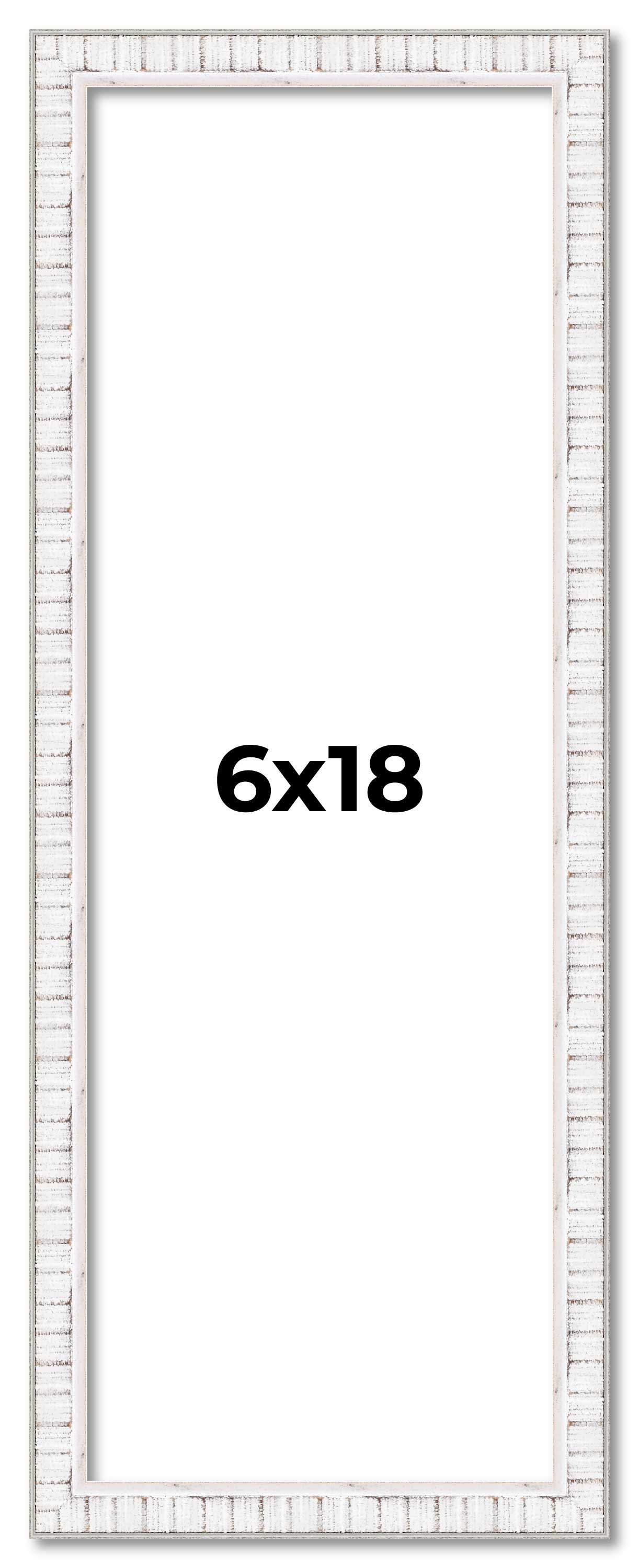 6x18 Frame White Real Wood Picture Frame Width 0.75 inches | Interior Frame Dept