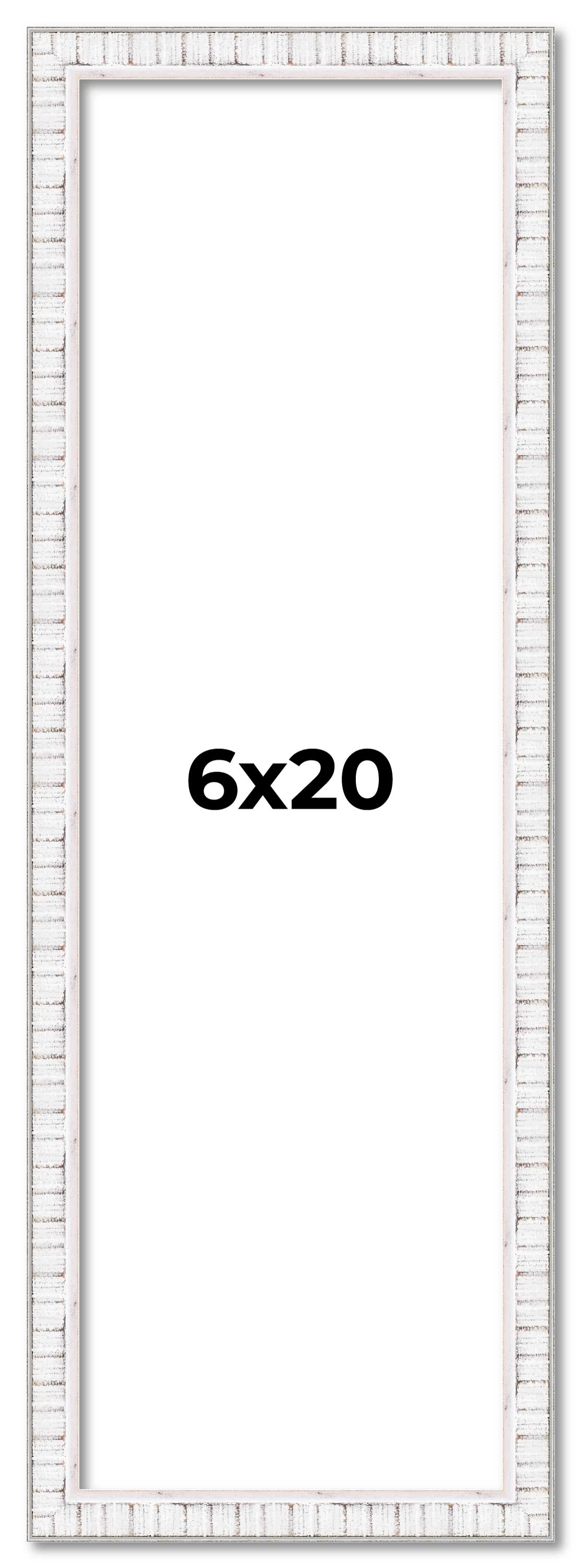 6x20 Frame White Real Wood Picture Frame Width 0.75 inches | Interior Frame Dept main product image