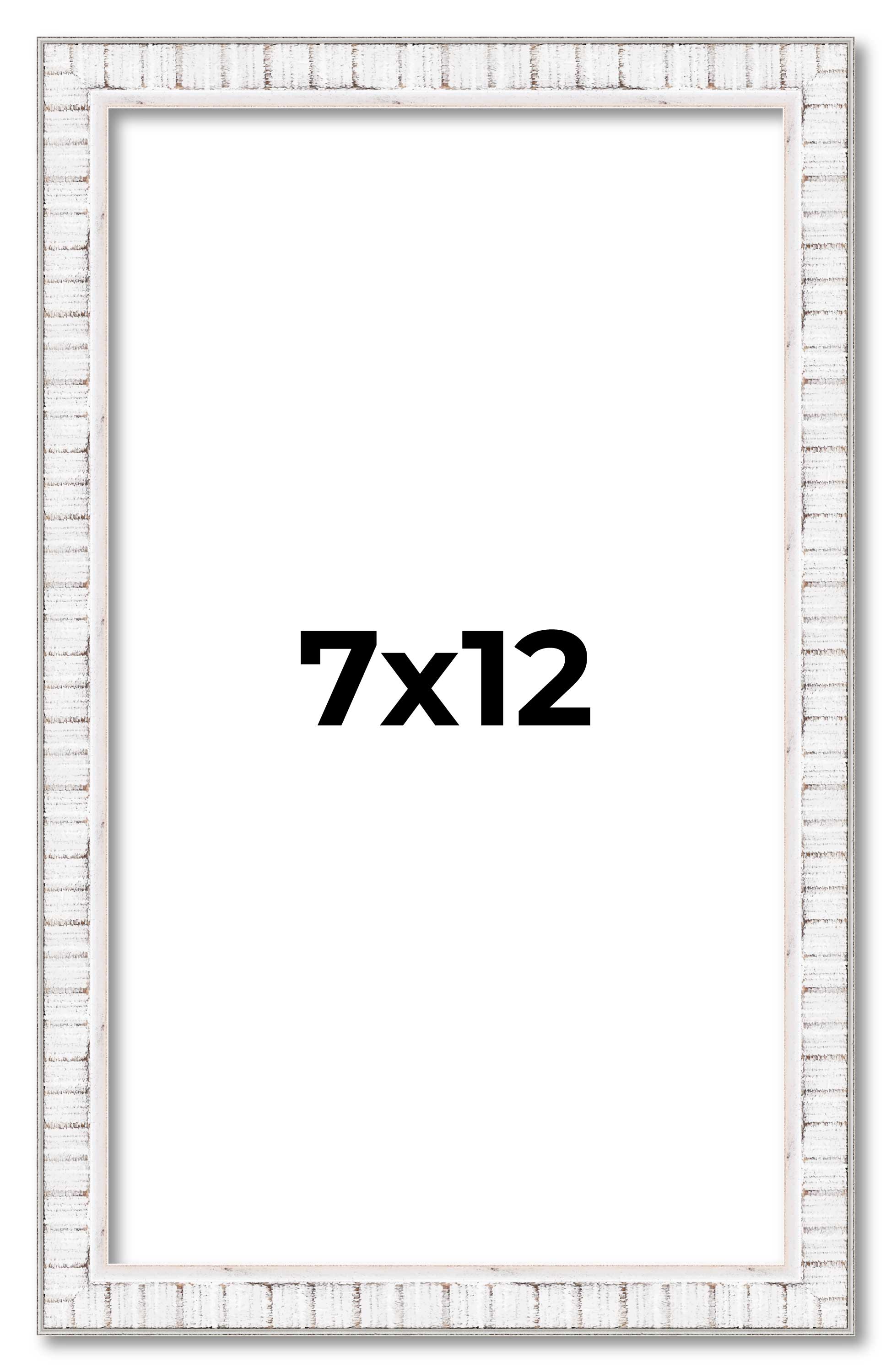 7x12 Frame White Real Wood Picture Frame Width 0.75 inches | Interior Frame Dept main product image