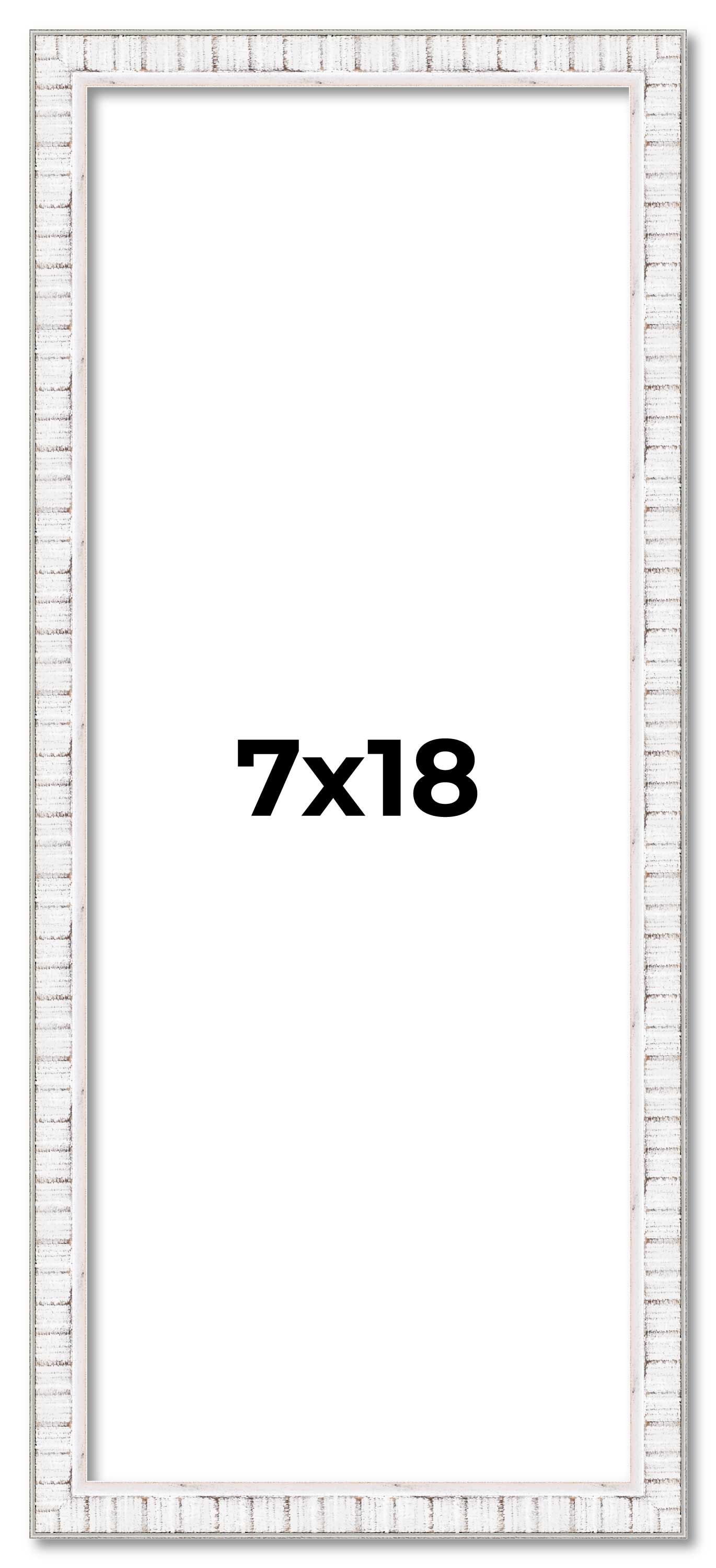 7x18 Frame White Real Wood Picture Frame Width 0.75 inches | Interior Frame Dept main product image