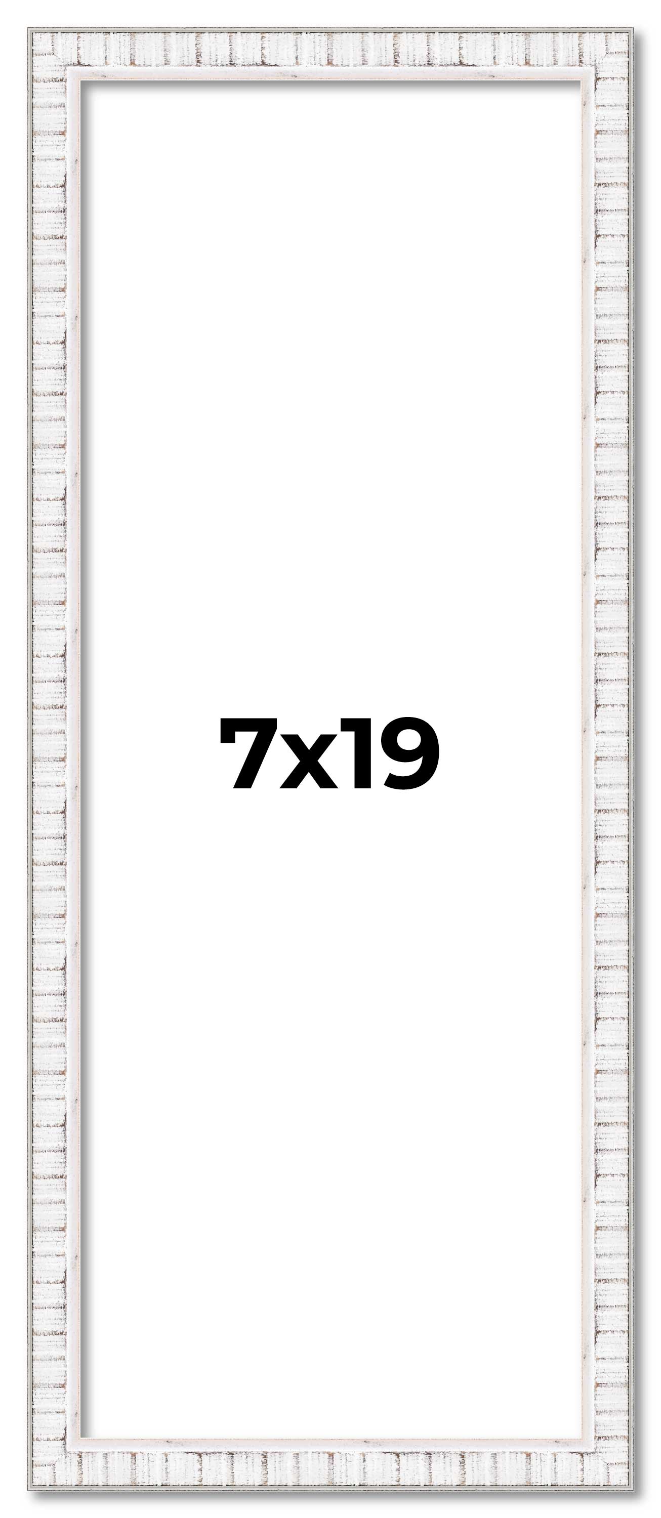 7x19 Frame White Real Wood Picture Frame Width 0.75 inches | Interior Frame Dept main product image