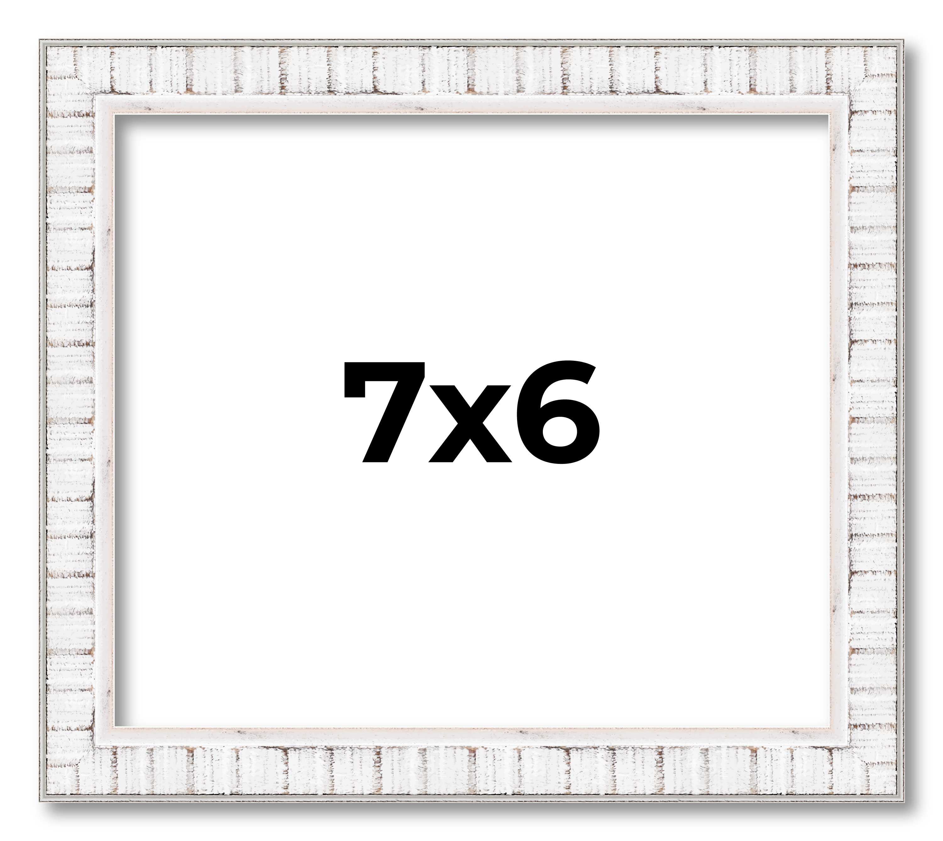 7x6 Frame White Real Wood Picture Frame Width 0.75 inches | Interior Frame Depth main product image