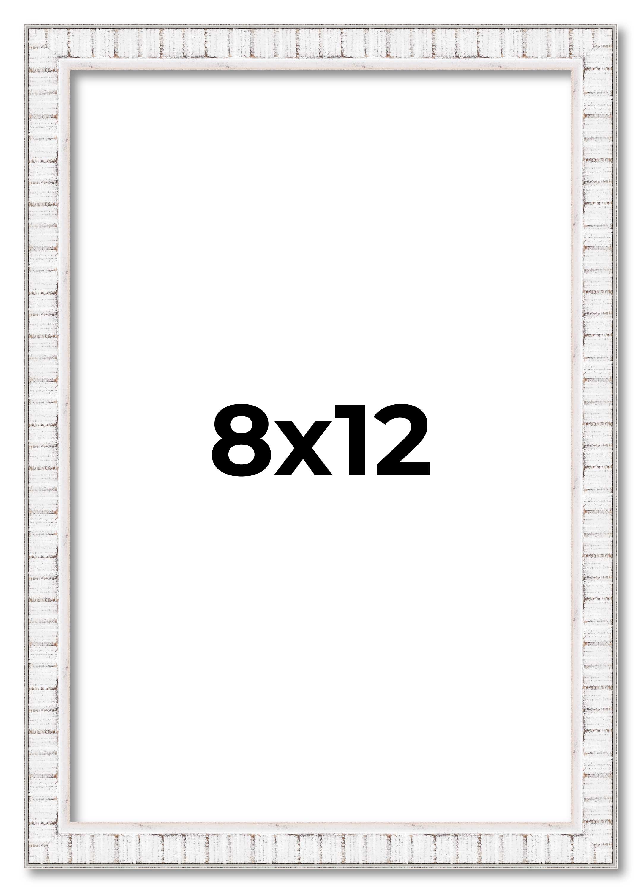 8x12 Frame White Real Wood Picture Frame Width 0.75 inches | Interior Frame Dept main product image