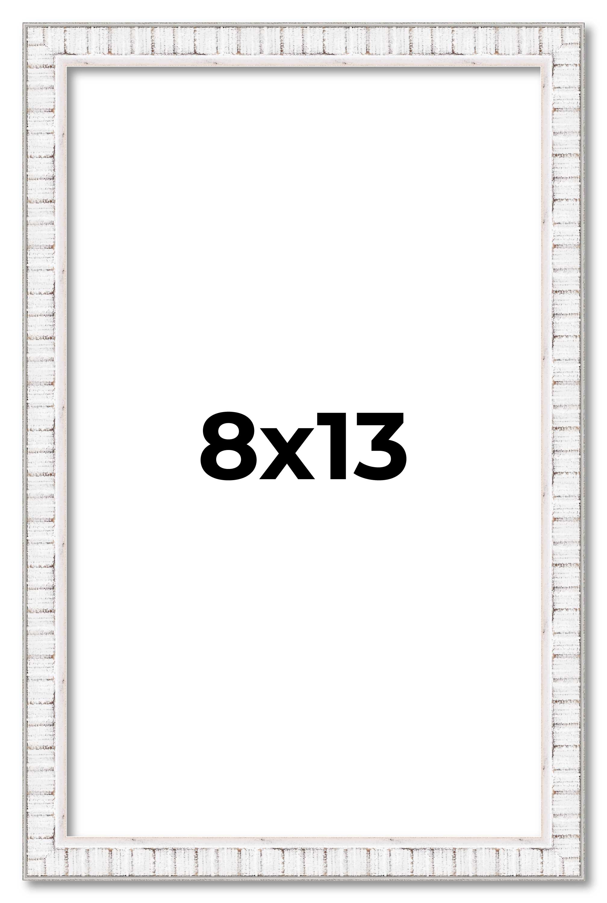 8x13 Frame White Real Wood Picture Frame Width 0.75 inches | Interior Frame Dept main product image