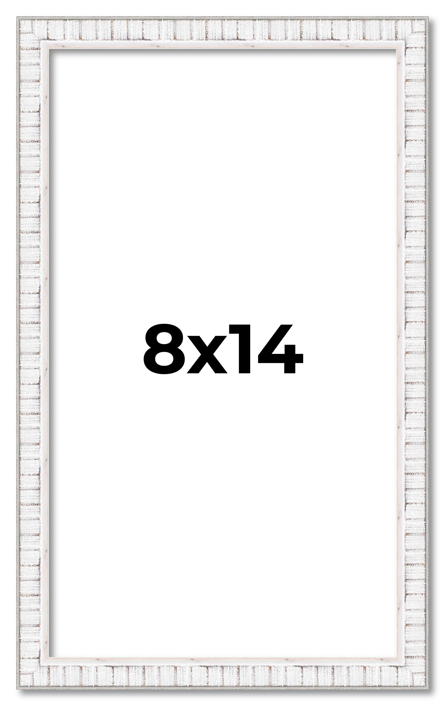 8x14 Rahmen Weiß Bilderrahmen Komplett Modern Fotorahmen UV Acryl, Säurefrei - Bild 1 von 9