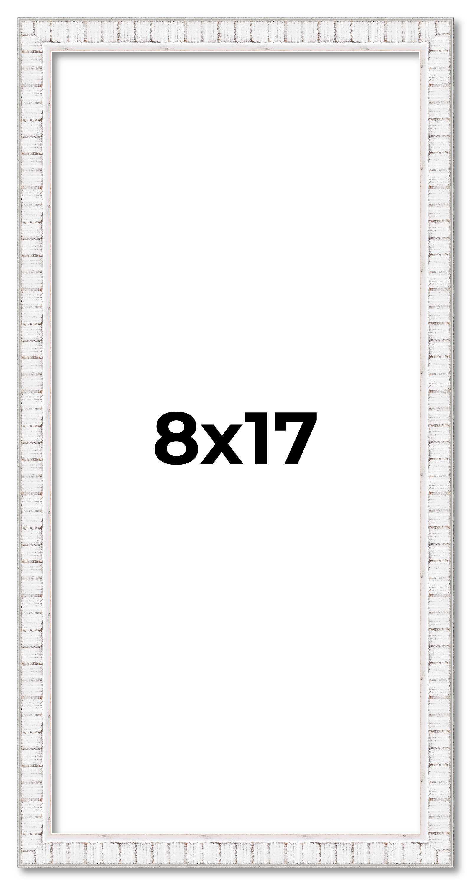 8x17 Frame White Real Wood Picture Frame Width 0.75 inches | Interior Frame Dept main product image
