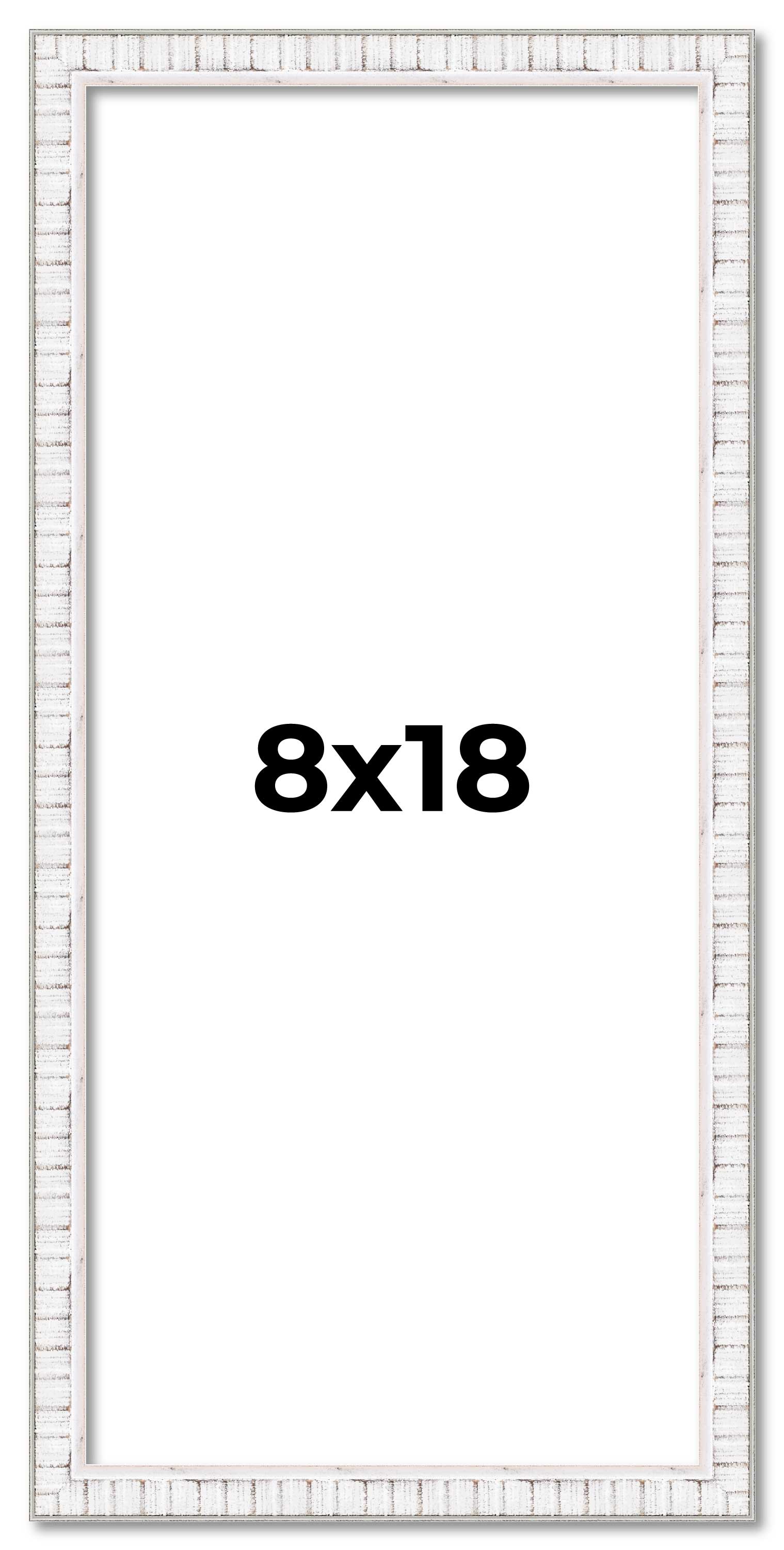 8x18 Frame White Real Wood Picture Frame Width 0.75 inches | Interior Frame Dept main product image