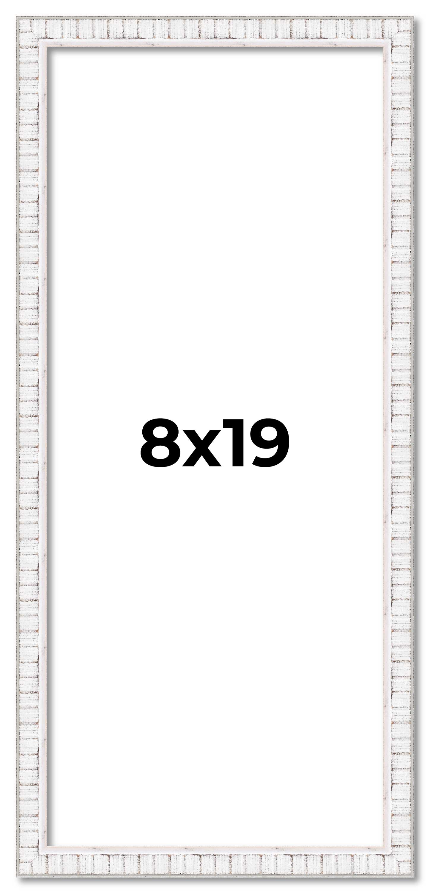8x19 Frame White Real Wood Picture Frame Width 0.75 inches | Interior Frame Dept main product image