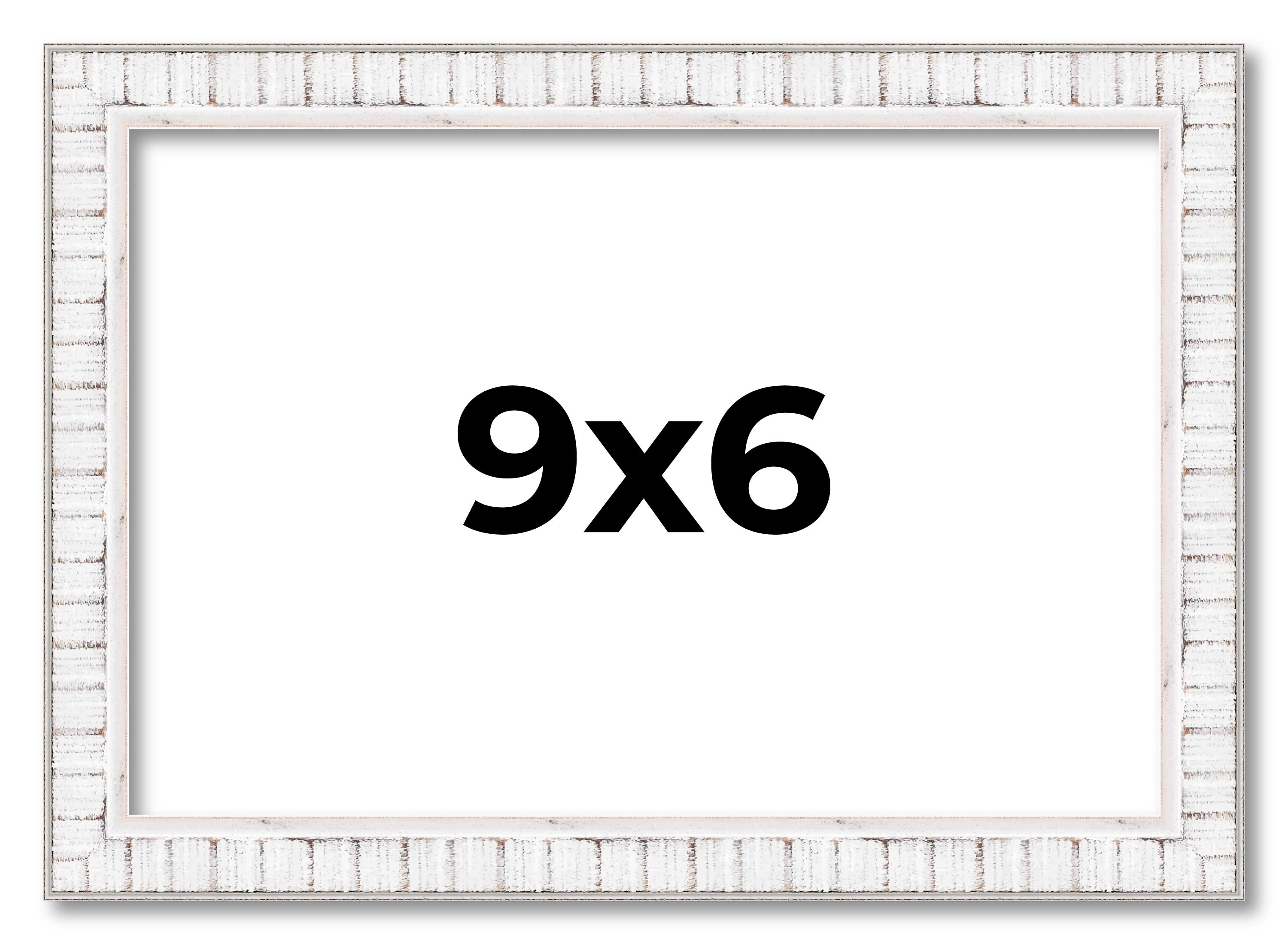 9×6 Frame White Real Wood Picture Frame Width 0.75 inches | Interior Frame Depth
