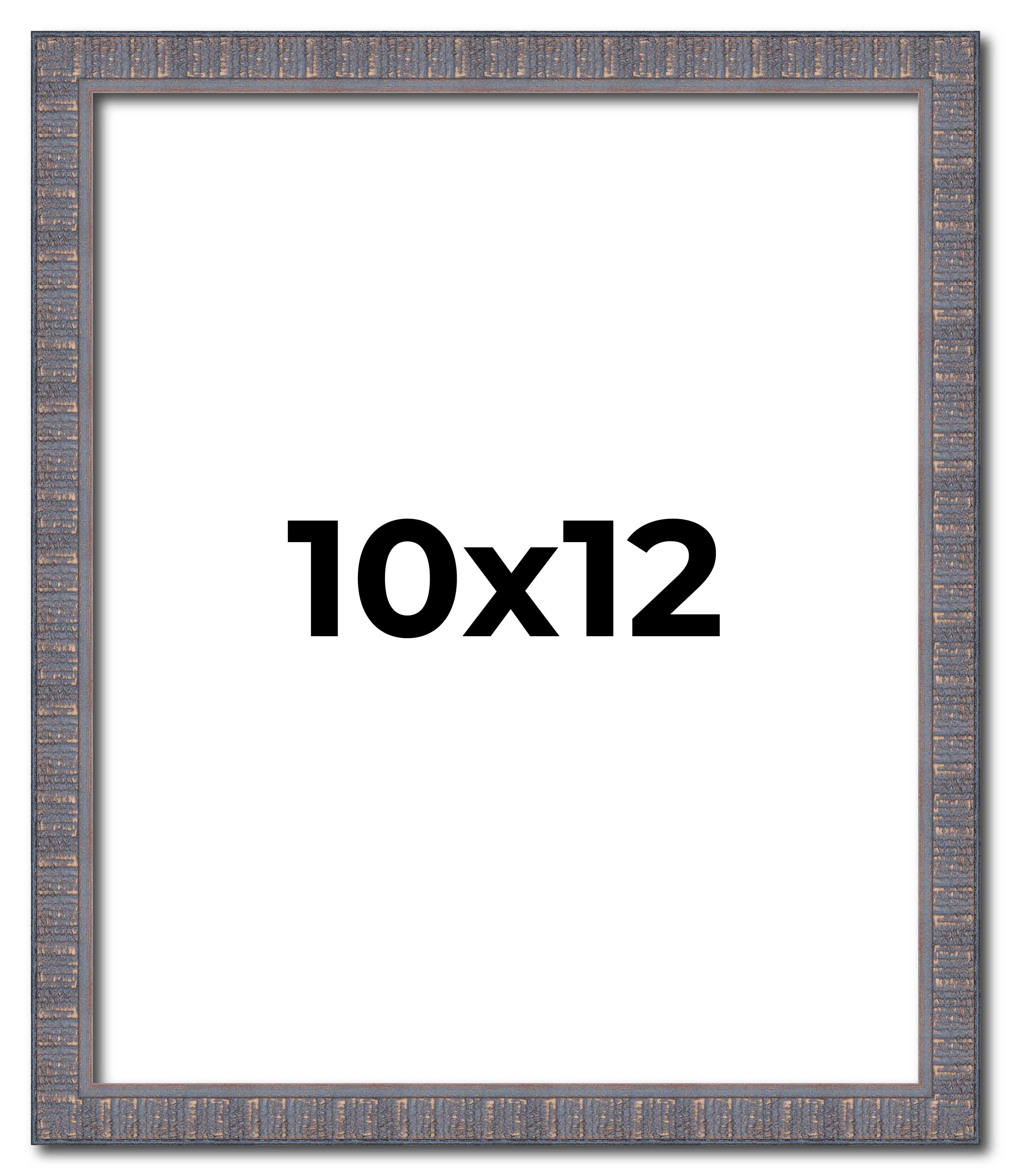 10x12 Frame Blue Kingsley Pewter Solid Wood Picture Frame Width 0.75 Inches |Int main product image