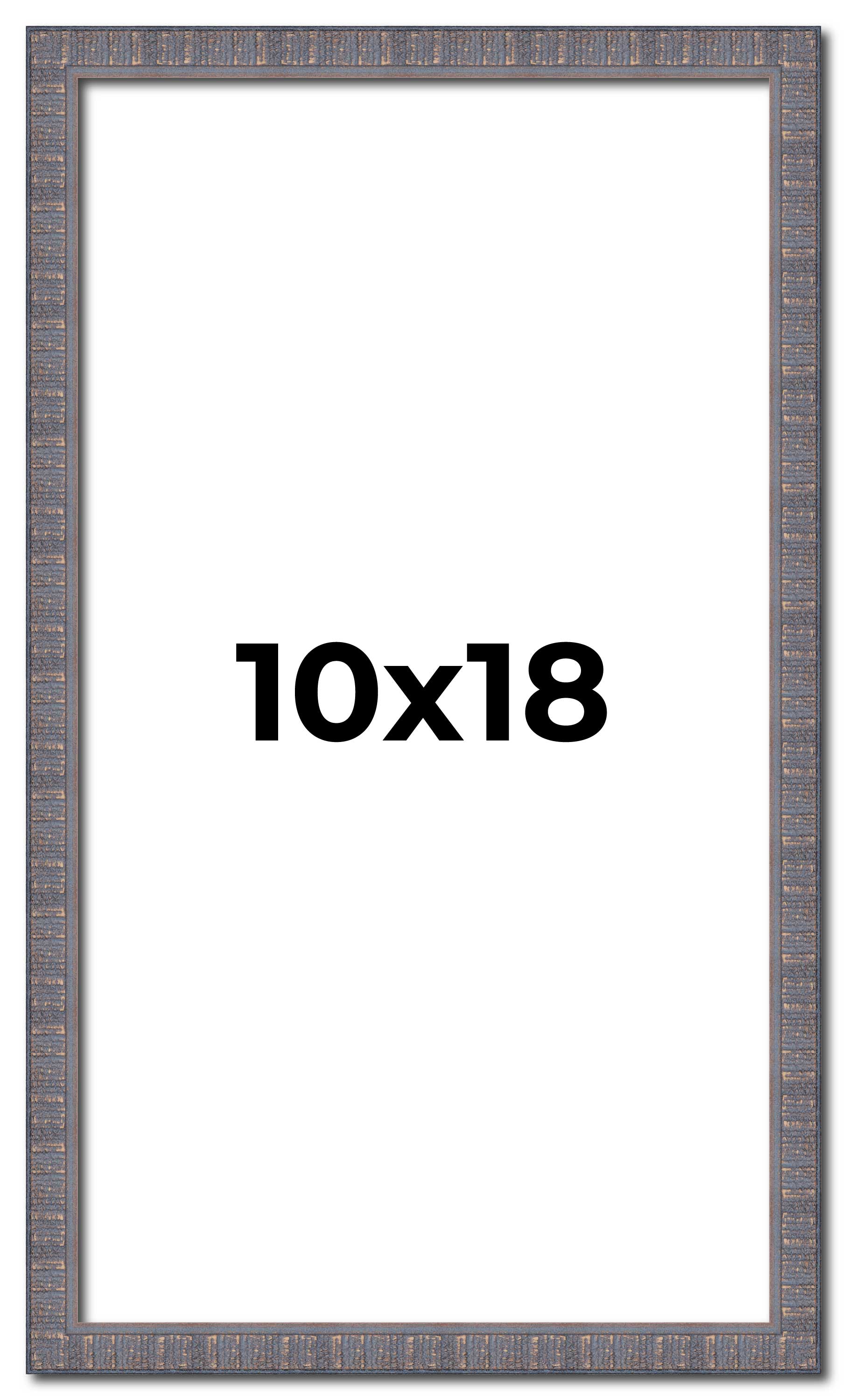 10x18 Frame Blue Kingsley Pewter Solid Wood Picture Frame Width 0.75 Inches |Int main product image
