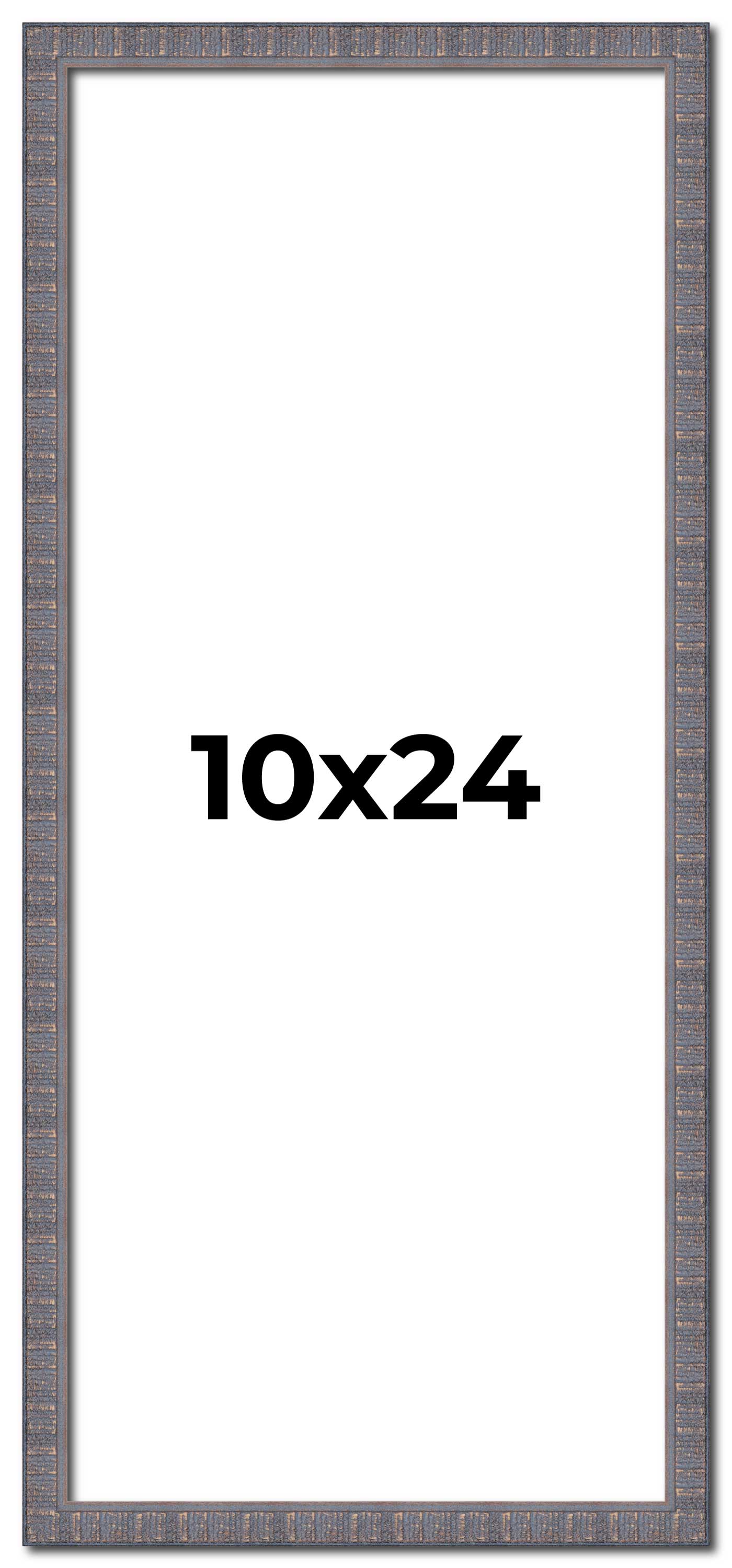 10x24 Frame Blue Kingsley Pewter Solid Wood Picture Frame Width 0.75 Inches |Int main product image