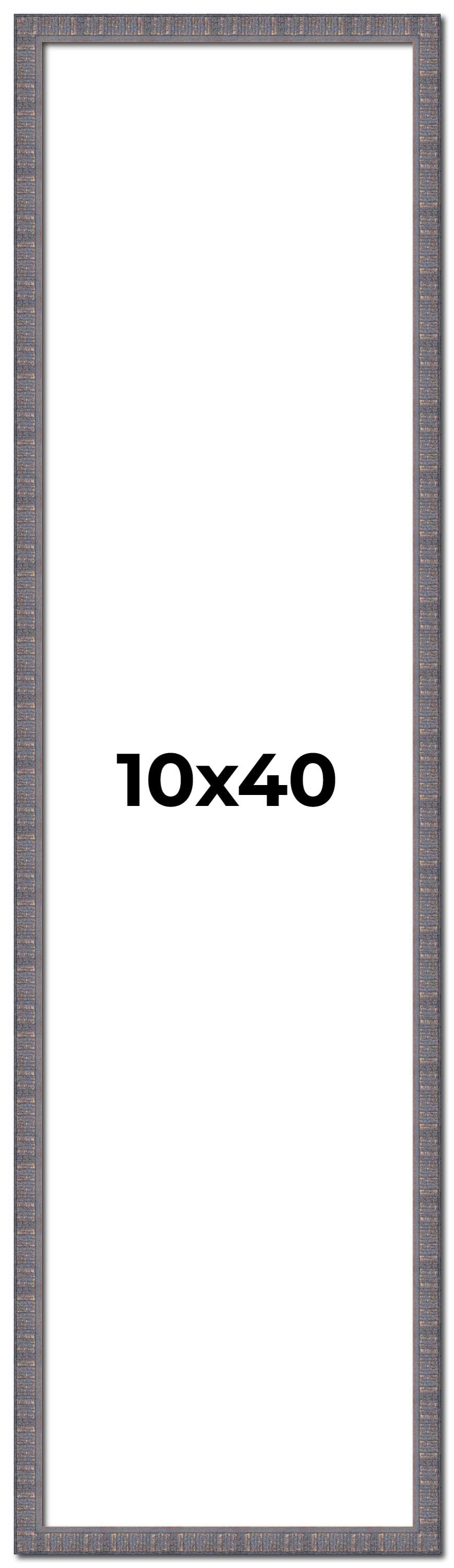 10×40 Frame Blue Kingsley Pewter Solid Wood Picture Frame Width 0.75 Inches |Int