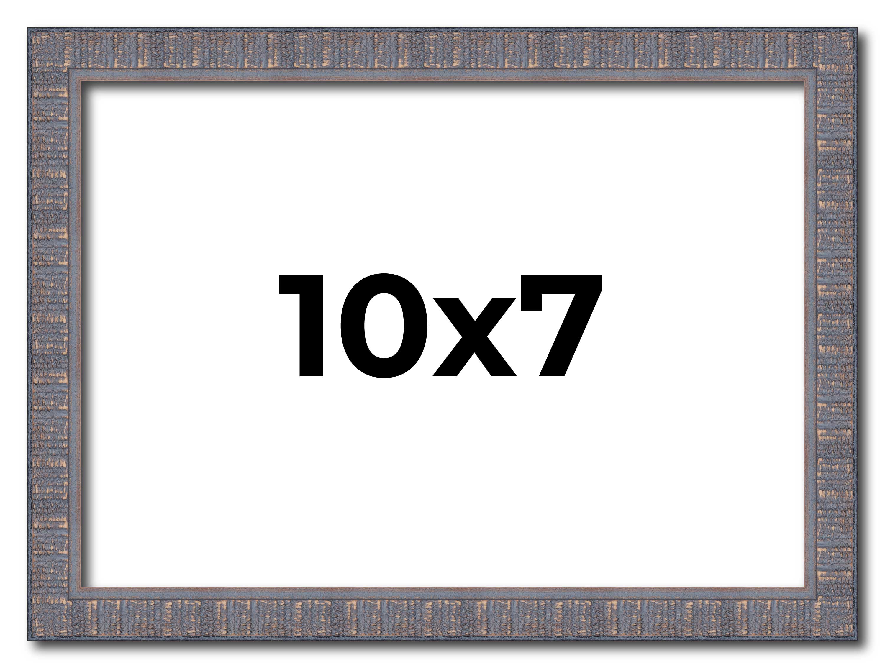 10x7 Frame Blue Kingsley Pewter Solid Wood Picture Frame Width 0.75 Inches |Inte