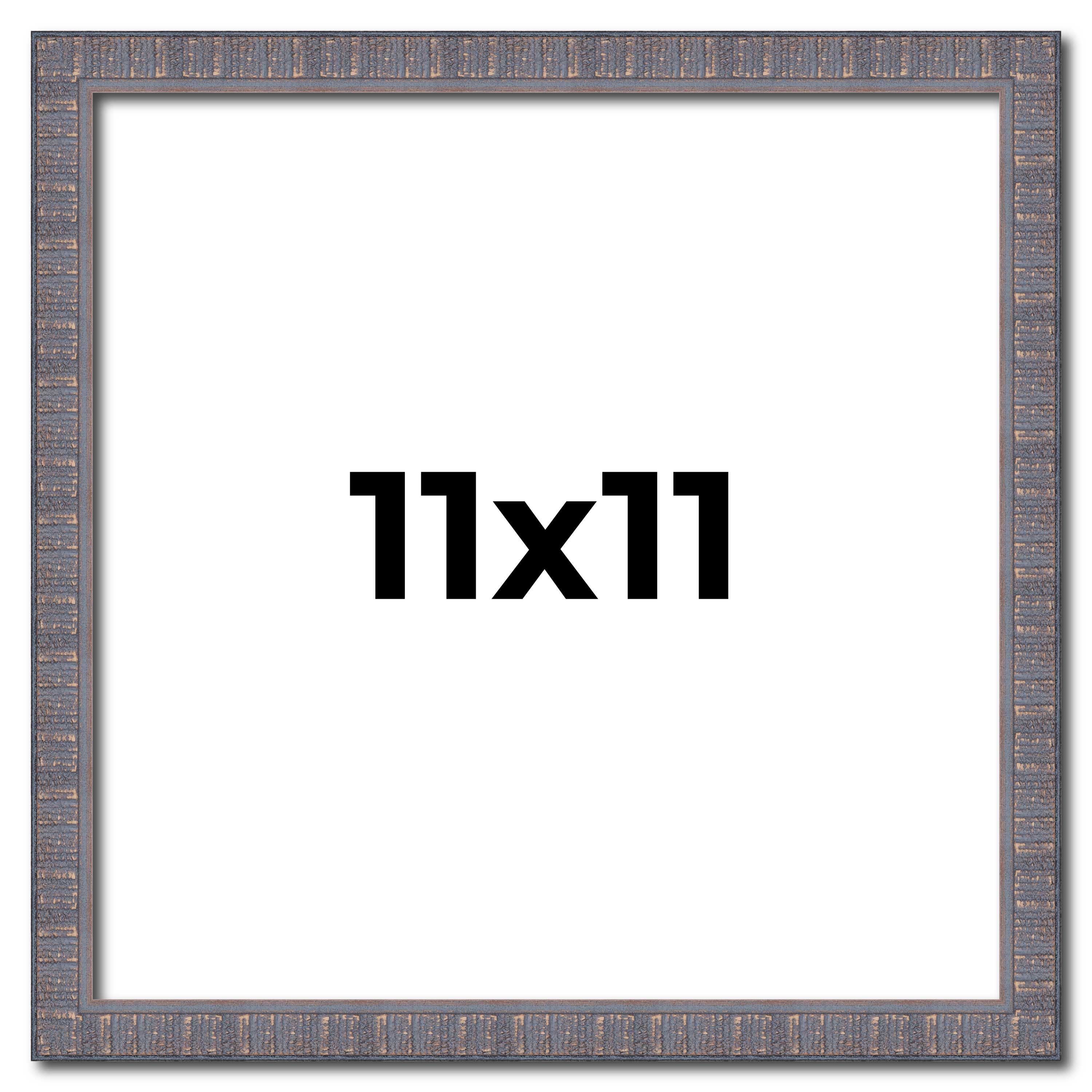11×11 Frame Blue Kingsley Pewter Solid Wood Picture Frame Width 0.75 Inches |Int