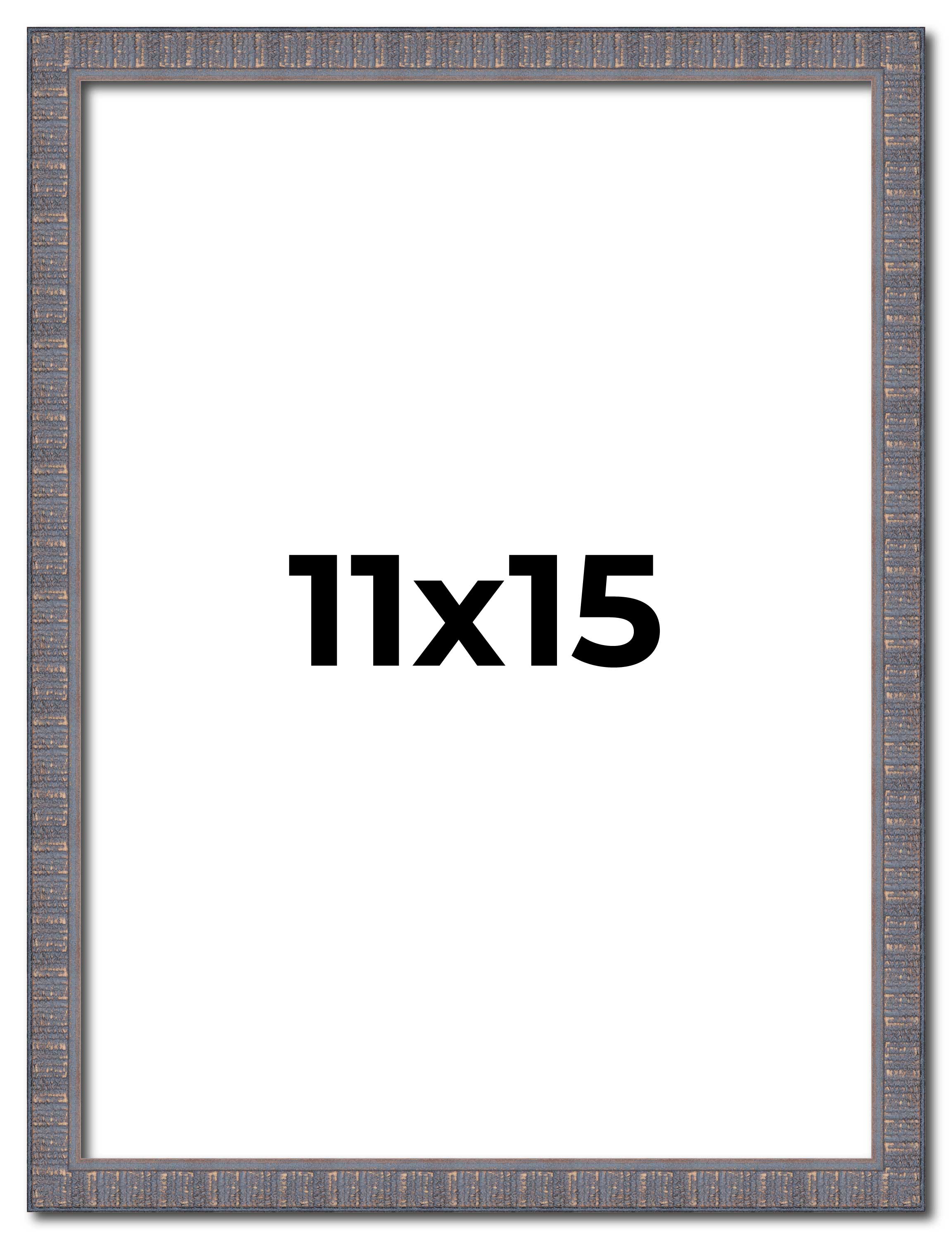 11x15 Frame Blue Kingsley Pewter Solid Wood Picture Frame Width 0.75 Inches |Int main product image