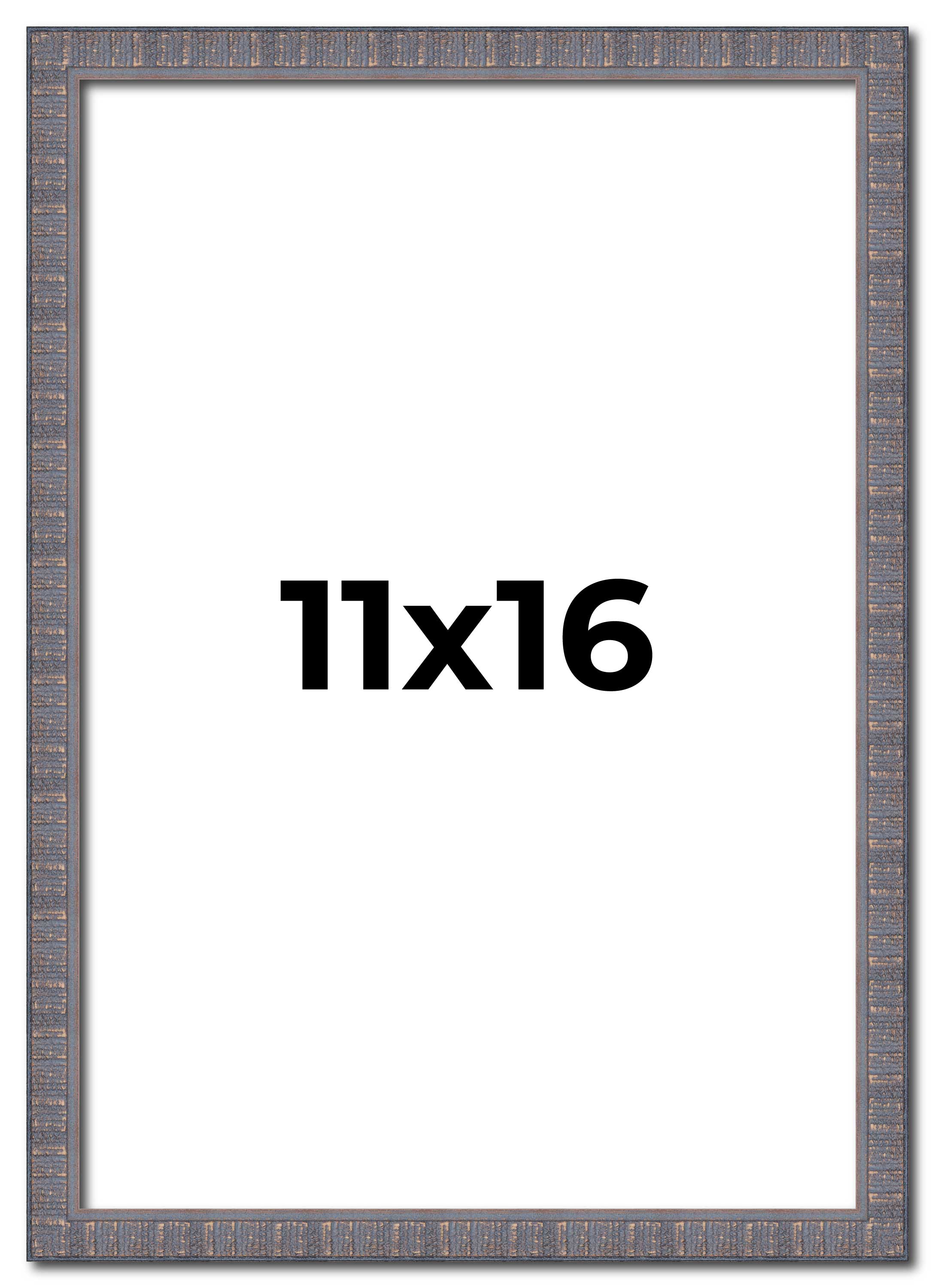 11×16 Frame Blue Kingsley Pewter Solid Wood Picture Frame Width 0.75 Inches |Int