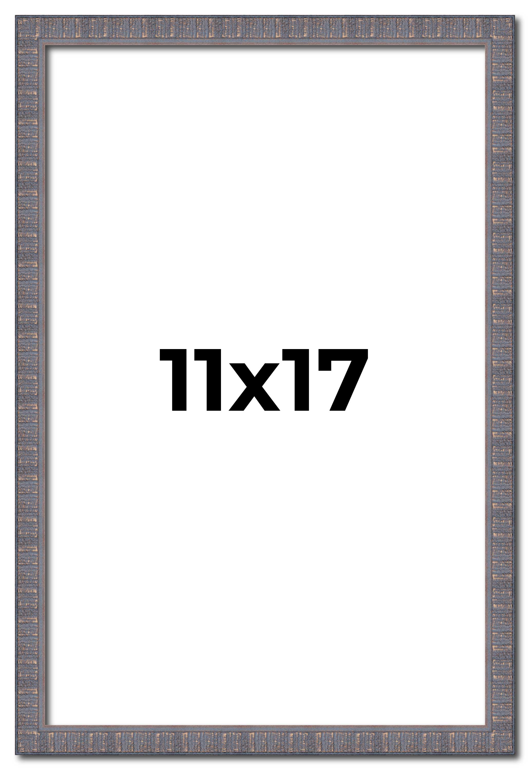 11x17 Frame Blue Kingsley Pewter Solid Wood Picture Frame Width 0.75 Inches |Int main product image