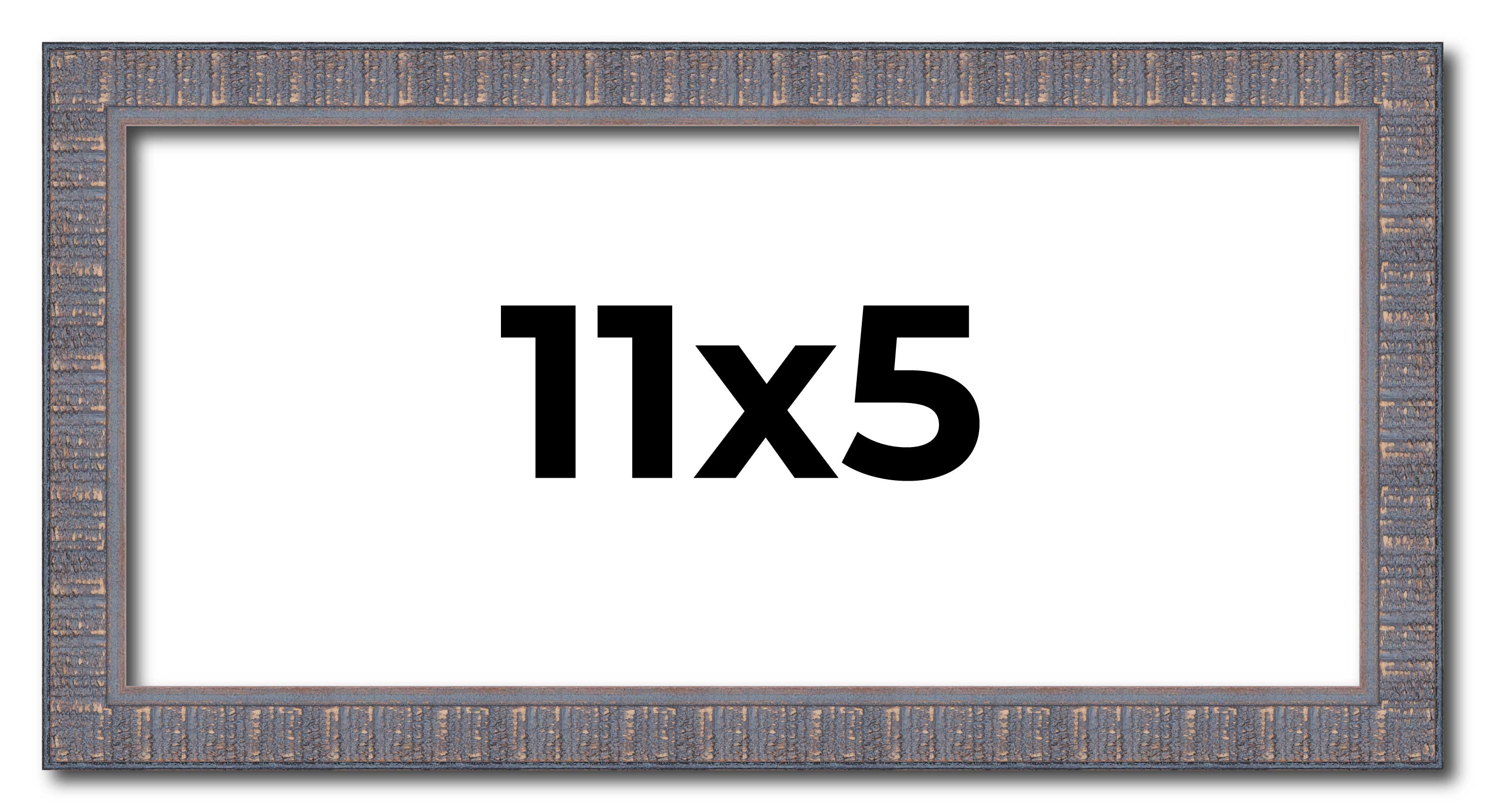 11×5 IN Frame Blue Kingsley Pewter Solid Wood Picture Frame Width 0.75 Inches |I