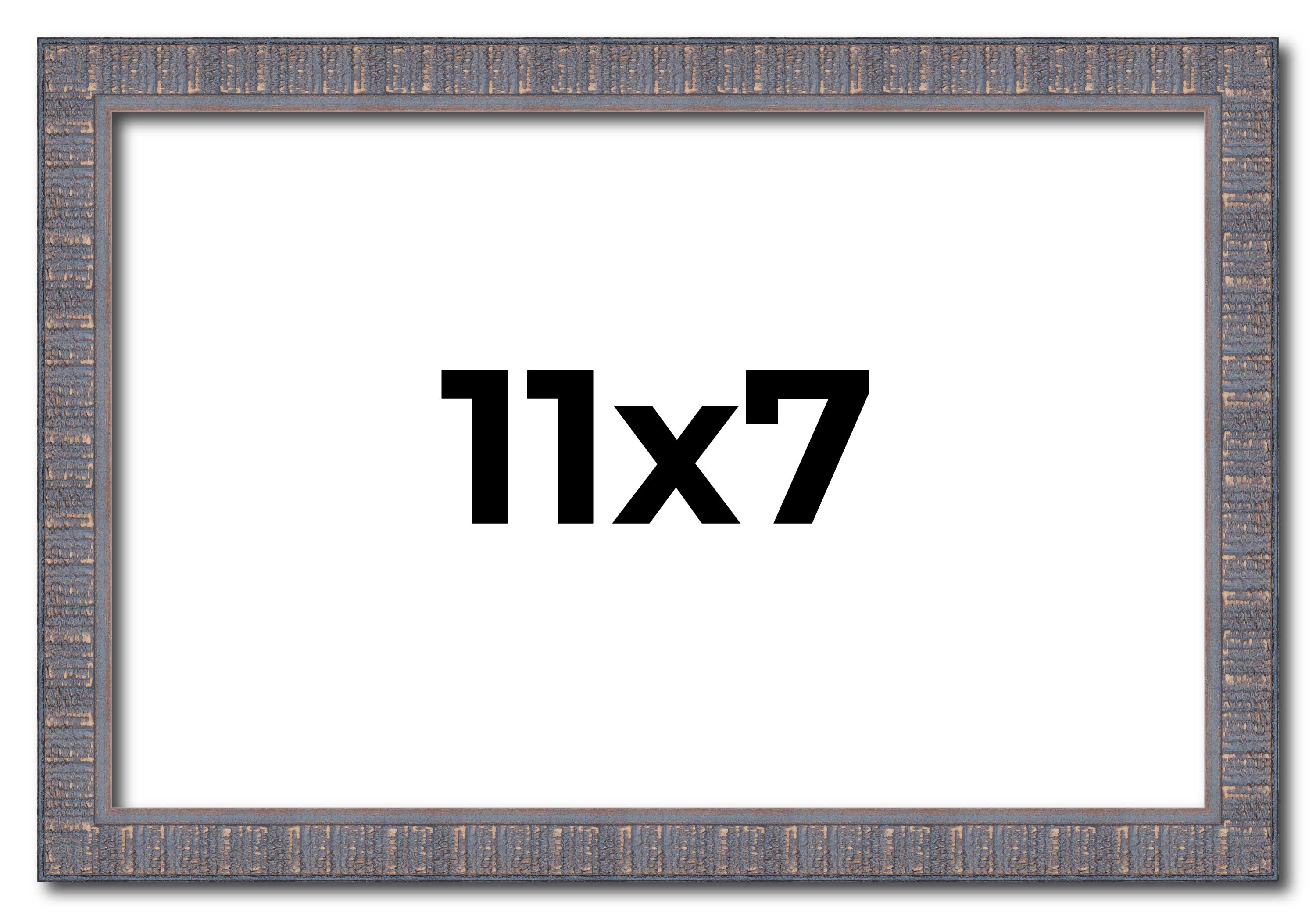 11x7 Frame Blue Kingsley Pewter Solid Wood Picture Frame Width 0.75 Inches |Inte main product image