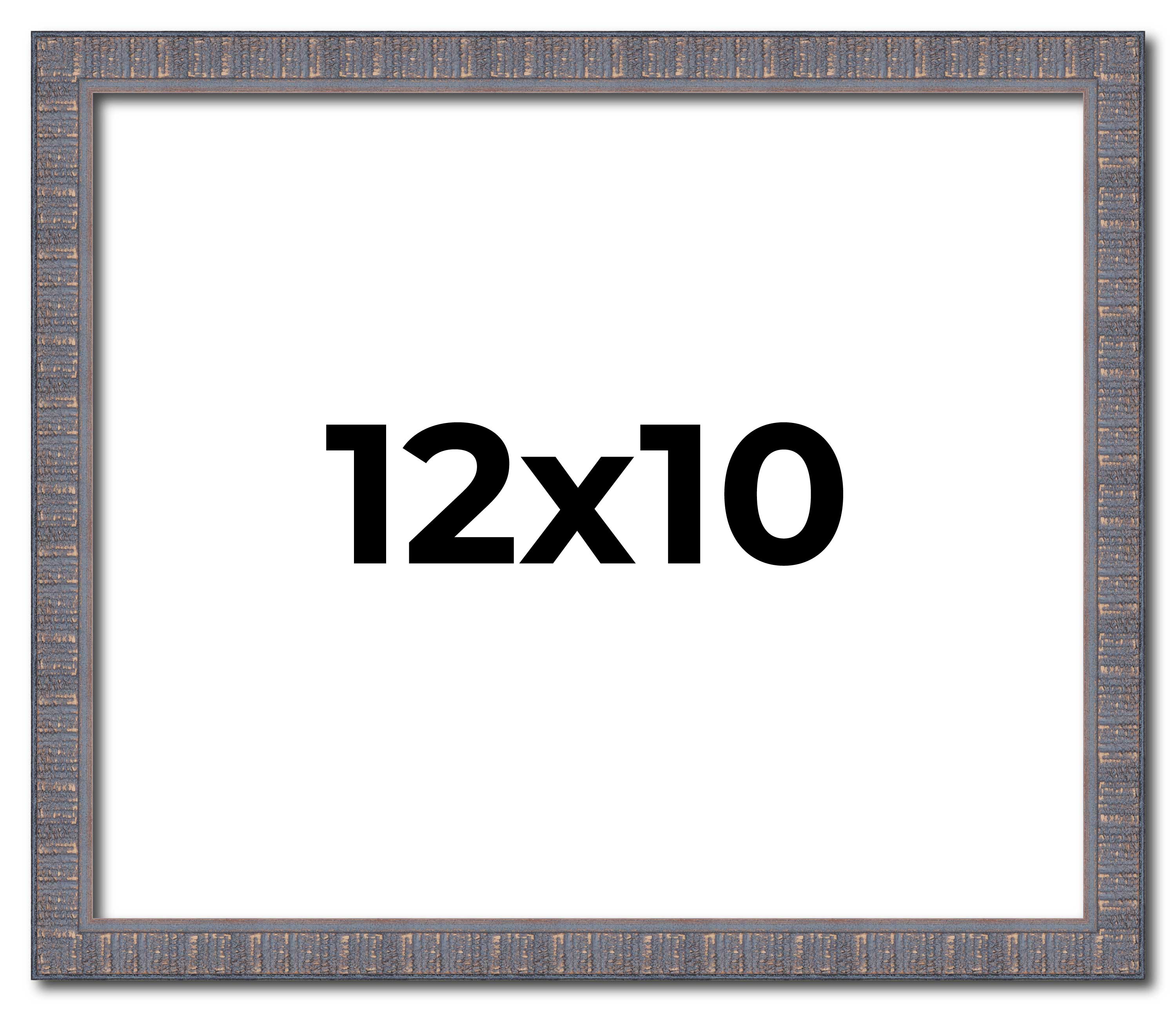 12×10 Frame Pewter Picture Frame Modern Photo Frame UV Acrylic, Acid Free Back