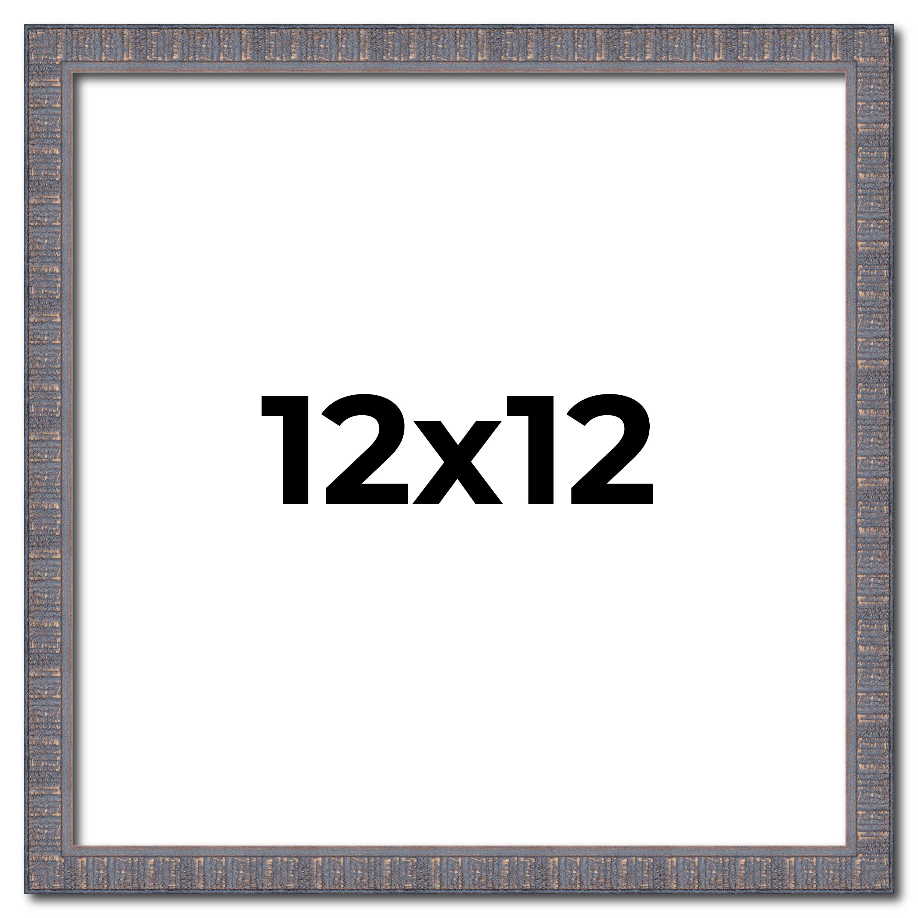 12x12 Frame Blue Kingsley Pewter Solid Wood Picture Frame Width 0.75 Inches |Int main product image