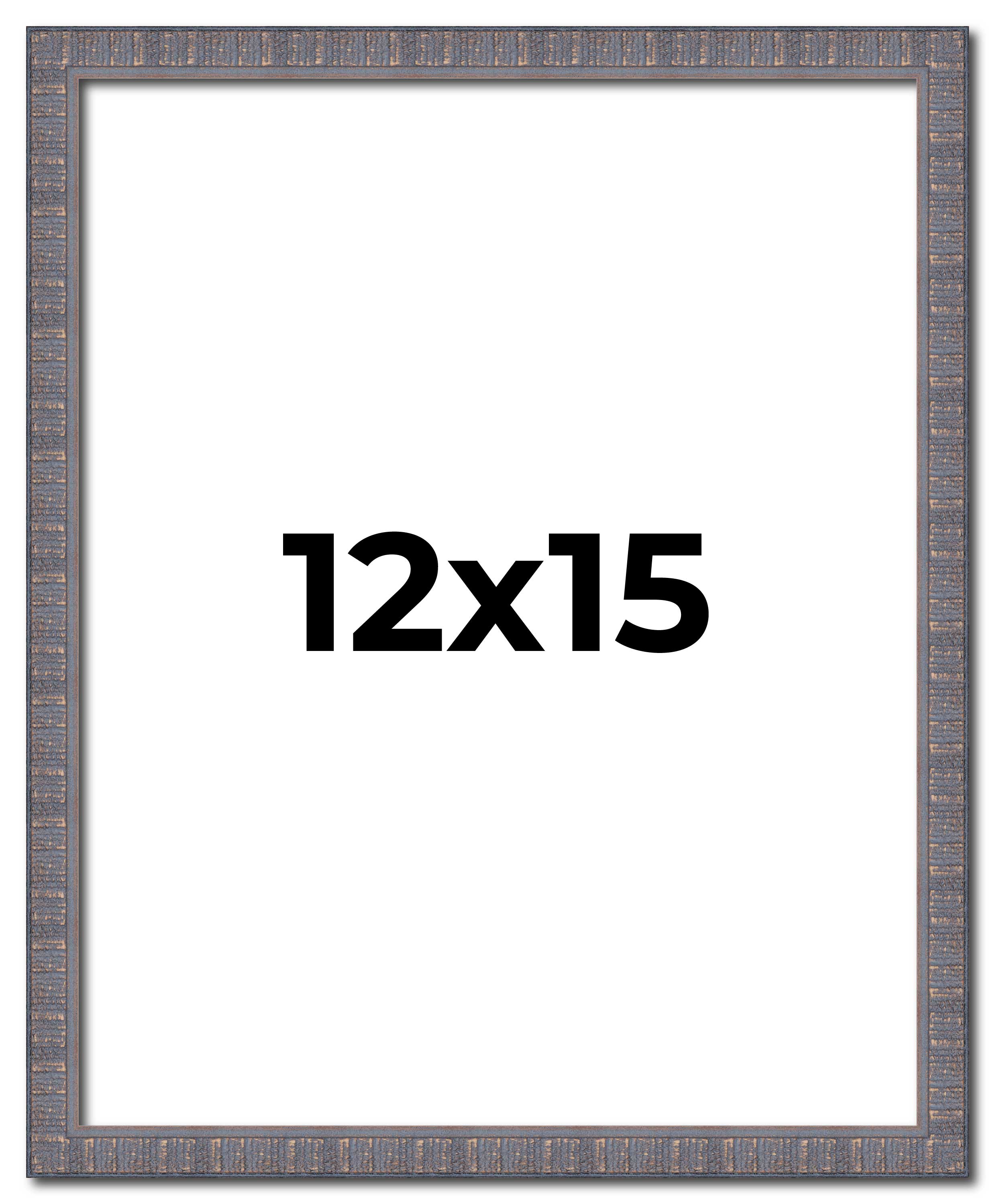12×15 Frame Blue Kingsley Pewter Solid Wood Picture Frame Width 0.75 Inches |Int