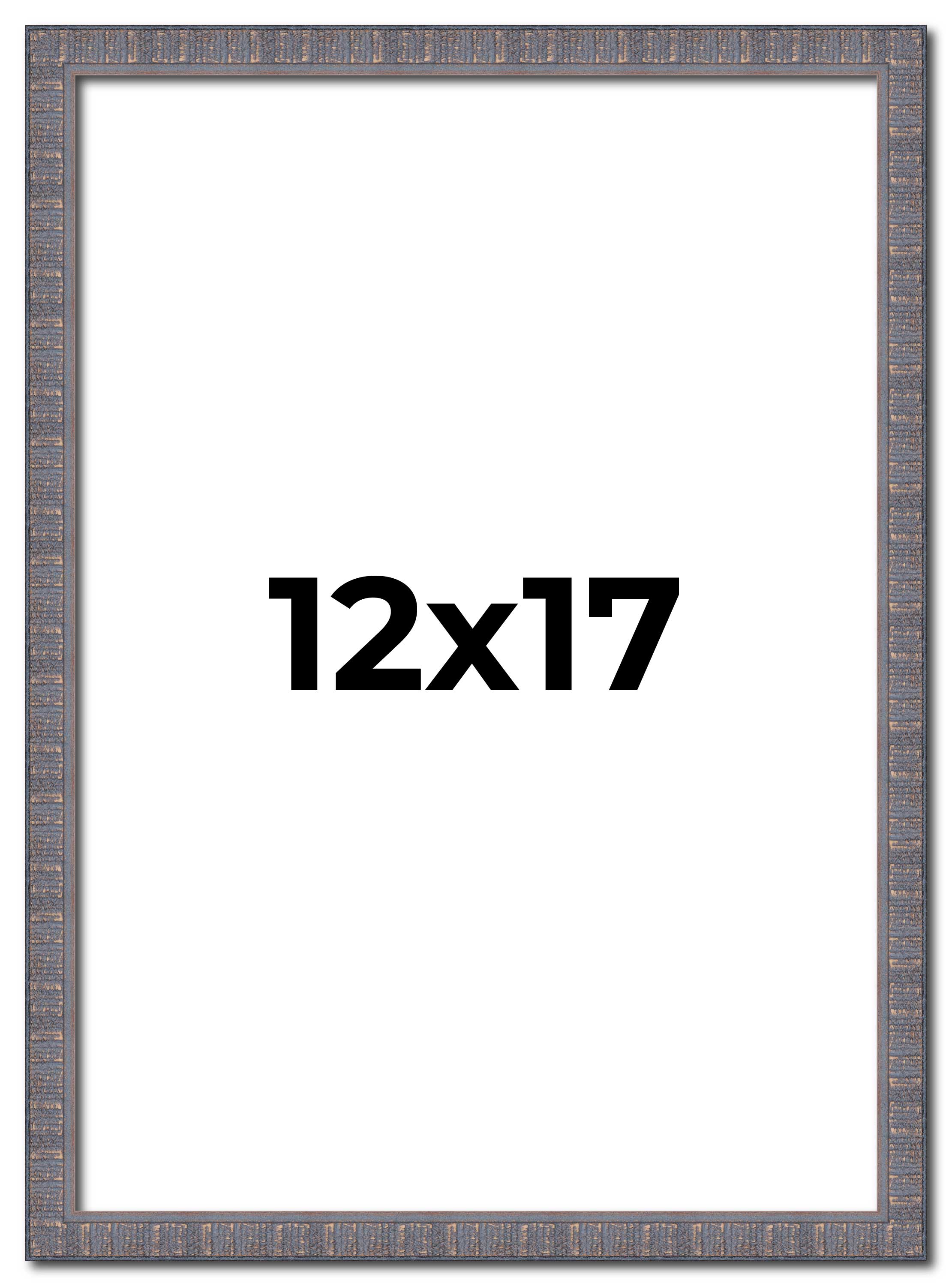 12x17 Frame Blue Kingsley Pewter Solid Wood Picture Frame Width 0.75 Inches |Int main product image