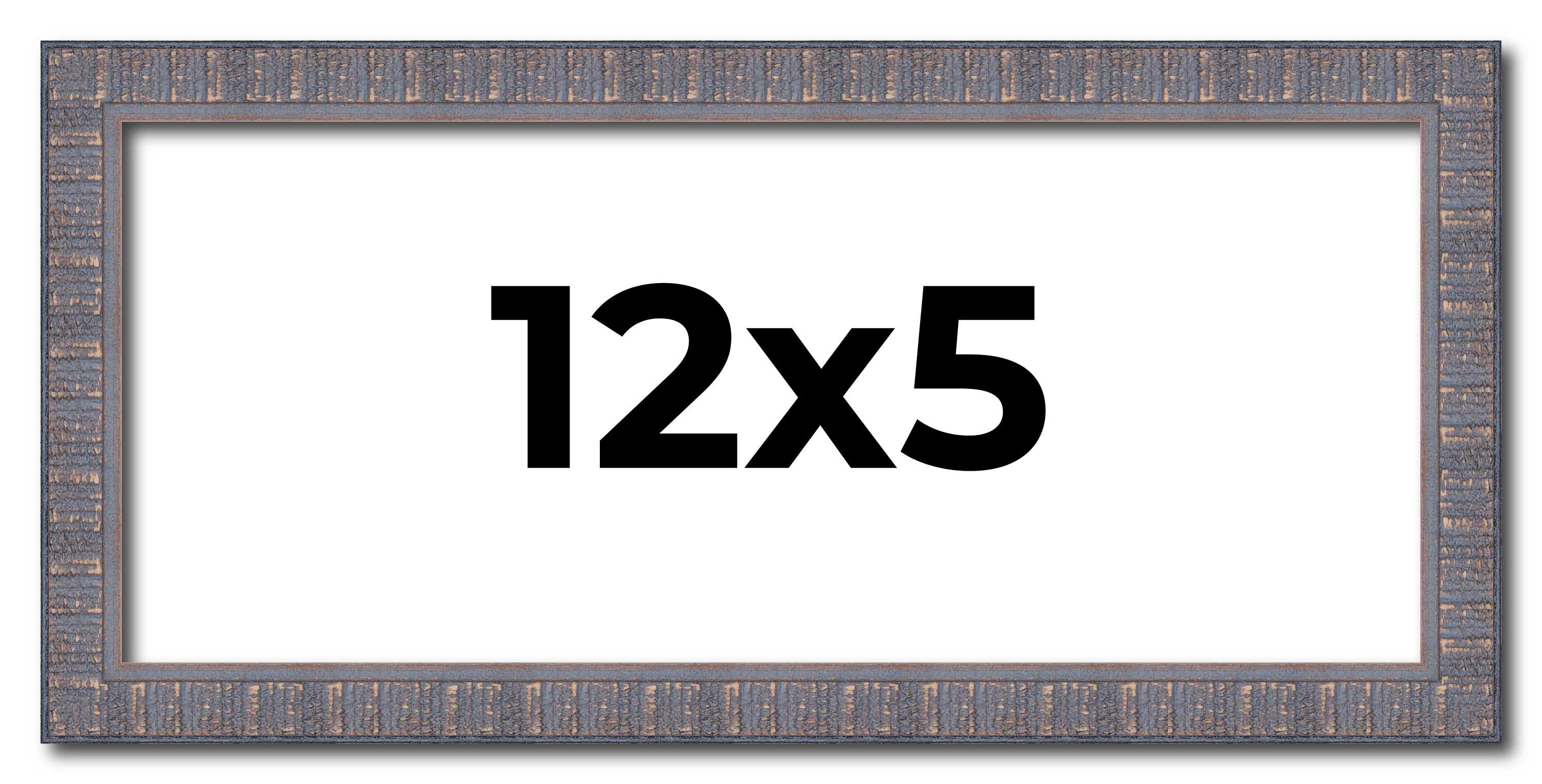12×5 IN Frame Blue Kingsley Pewter Solid Wood Picture Frame Width 0.75 Inches |I