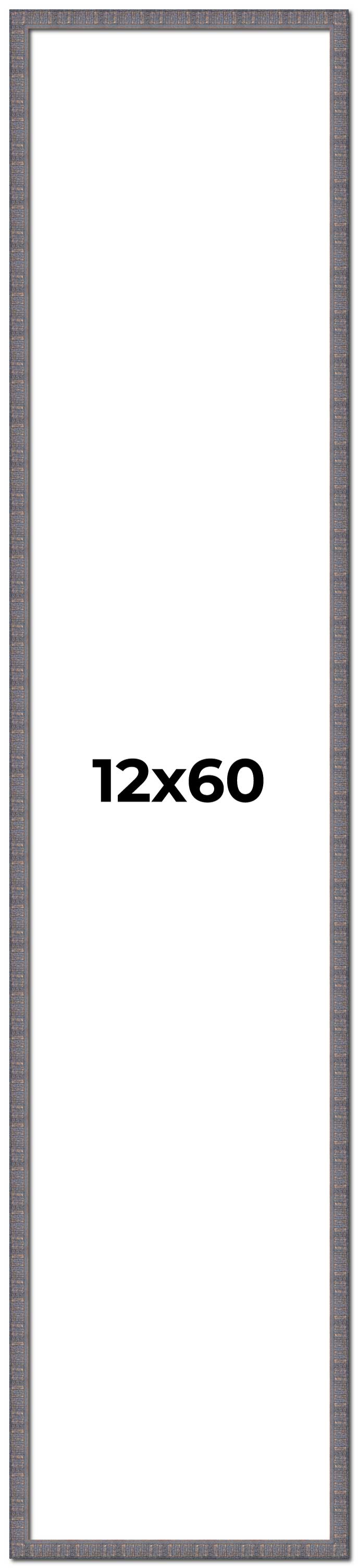 12×60 Frame Pewter Picture Frame Modern Photo Frame UV Acrylic, Acid Free Back