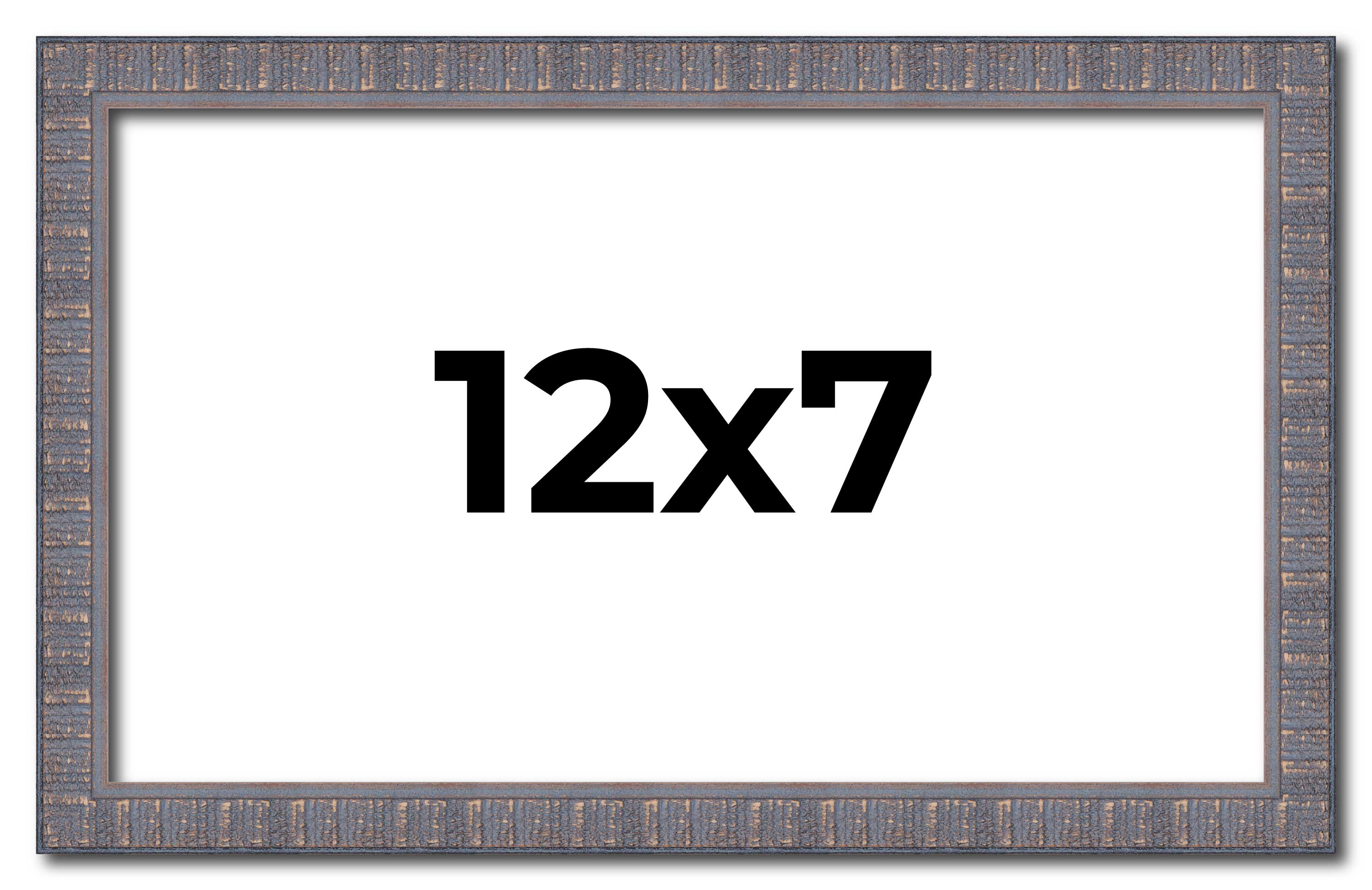 12x7 Frame Blue Kingsley Pewter Solid Wood Picture Frame Width 0.75 Inches |Inte main product image