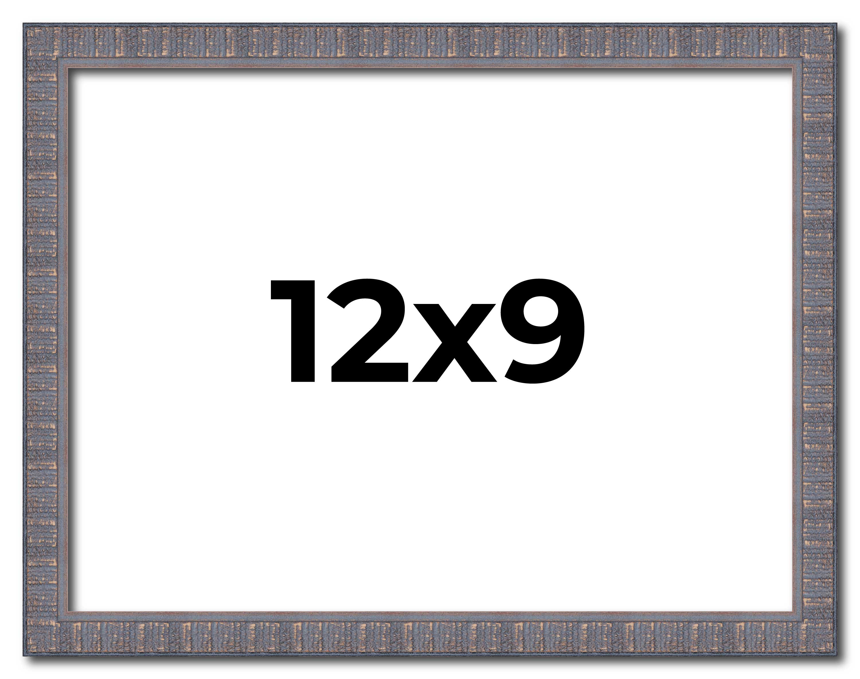 12×9 Frame Blue Kingsley Pewter Solid Wood Picture Frame Width 0.75 Inches |Inte