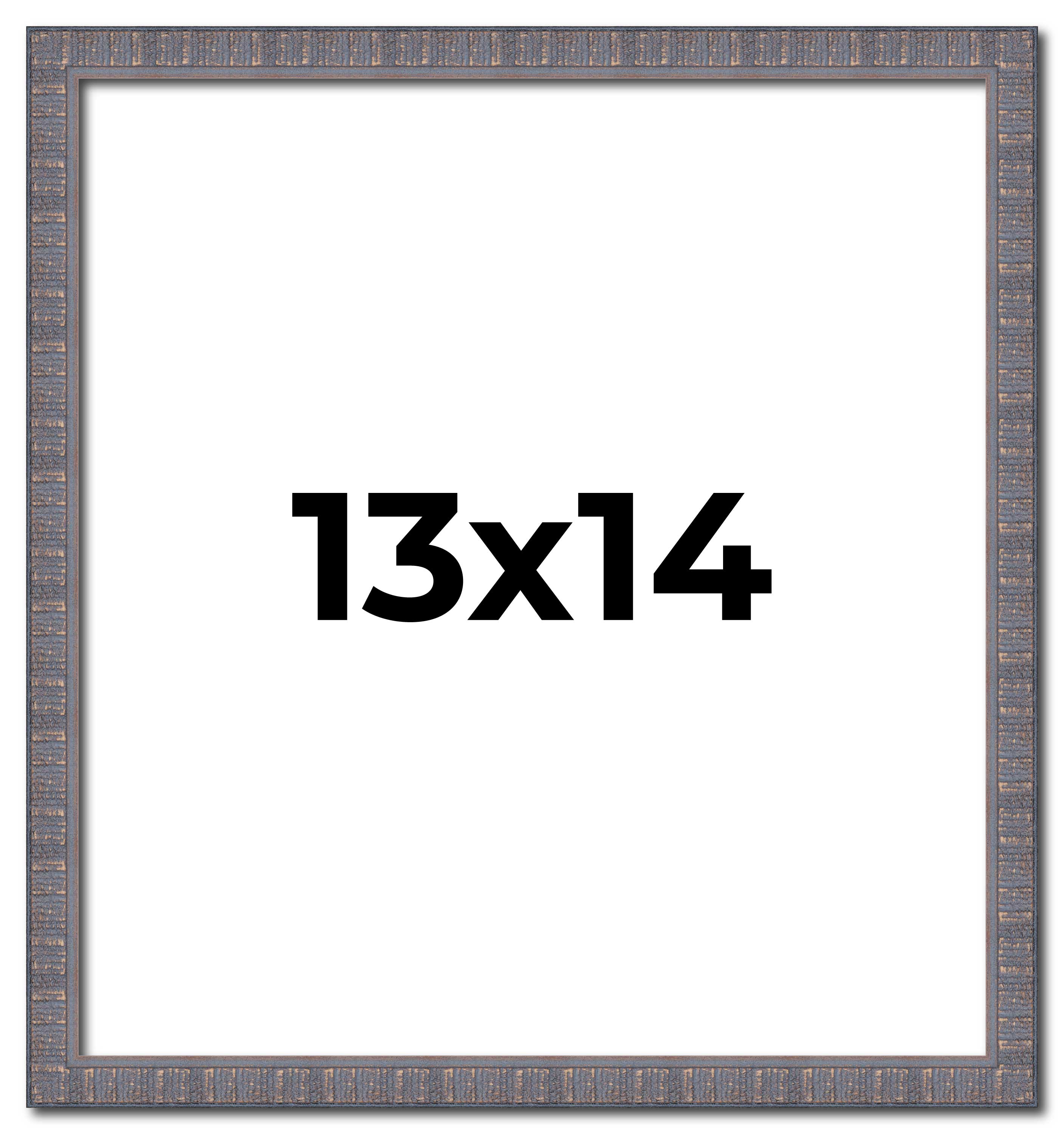 13×14 Frame Blue Kingsley Pewter Solid Wood Picture Frame Width 0.75 Inches |Int