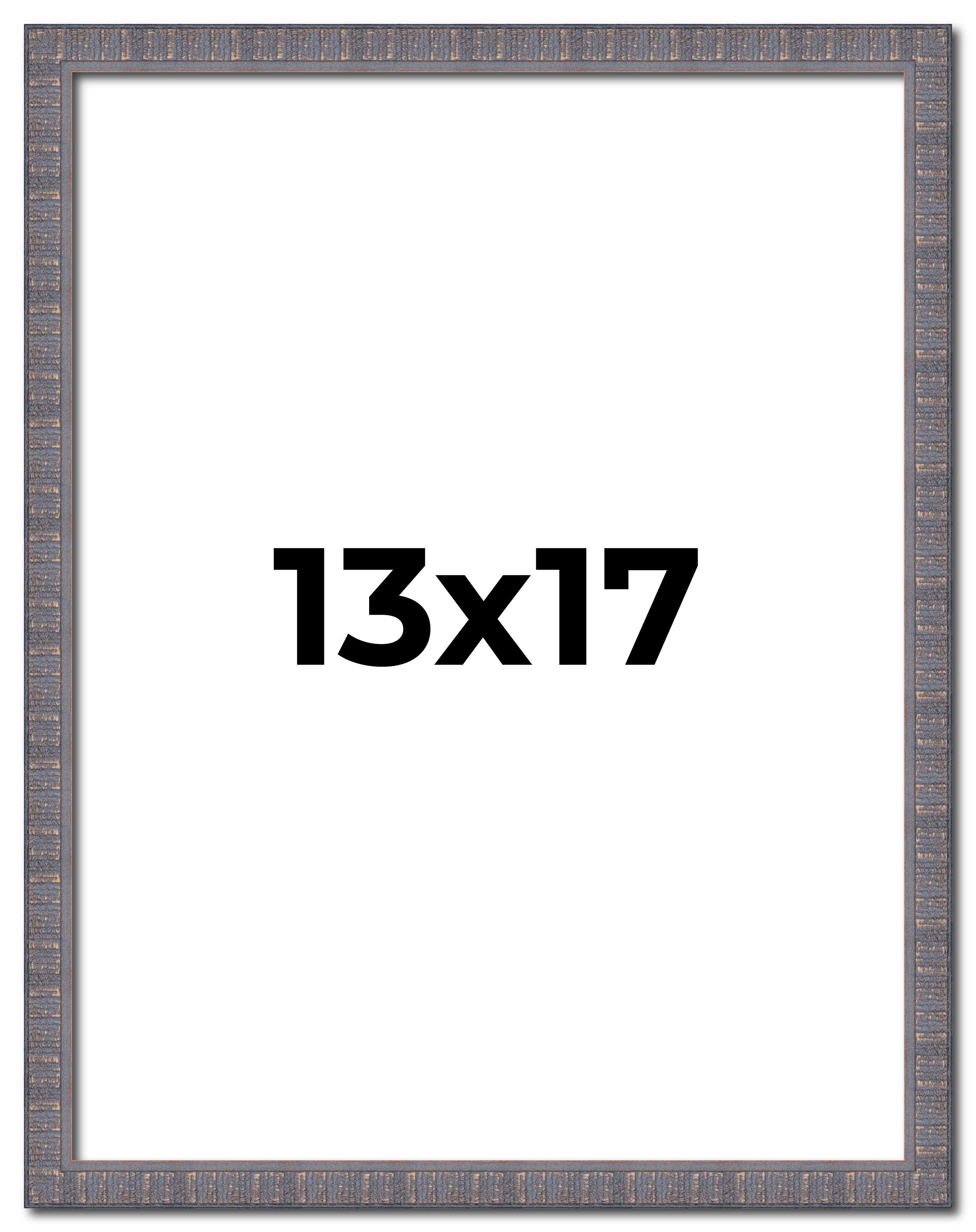 13x17 Frame Blue Kingsley Pewter Solid Wood Picture Frame Width 0.75 Inches |Int main product image