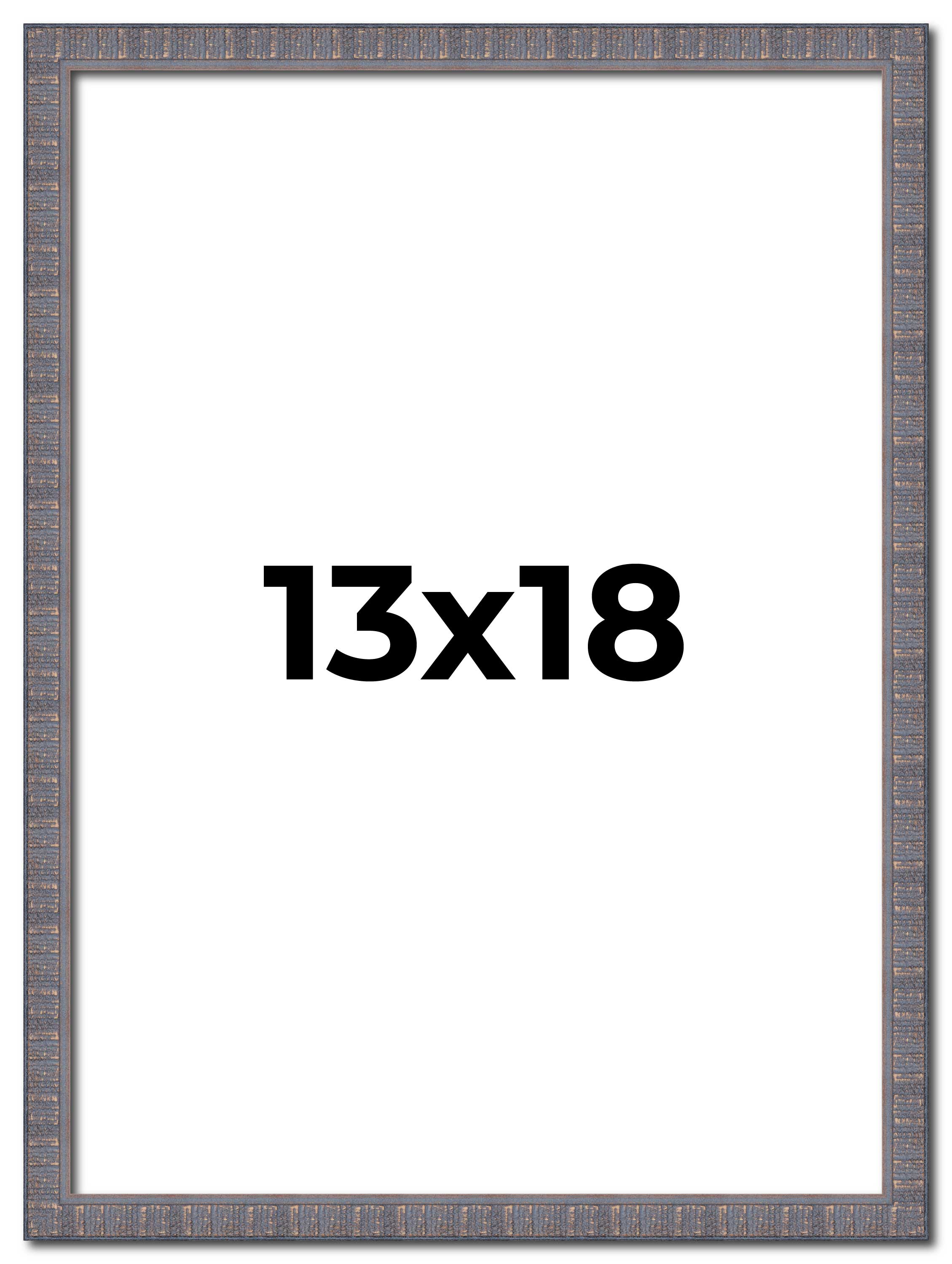 13x18 Frame Blue Kingsley Pewter Solid Wood Picture Frame Width 0.75 Inches |Int main product image