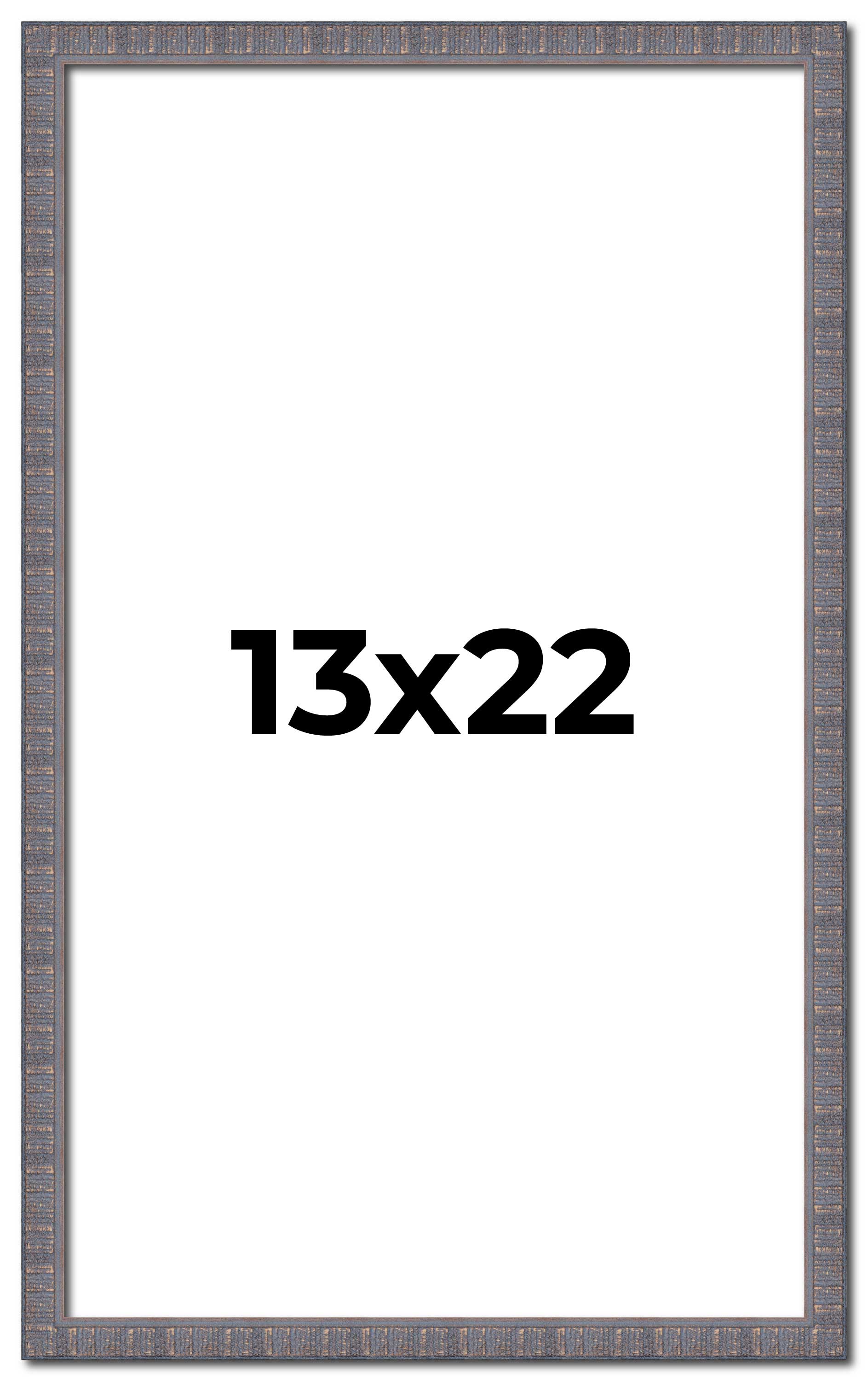 13x22 Frame Blue Kingsley Pewter Solid Wood Picture Frame Width 0.75 Inches |Int main product image