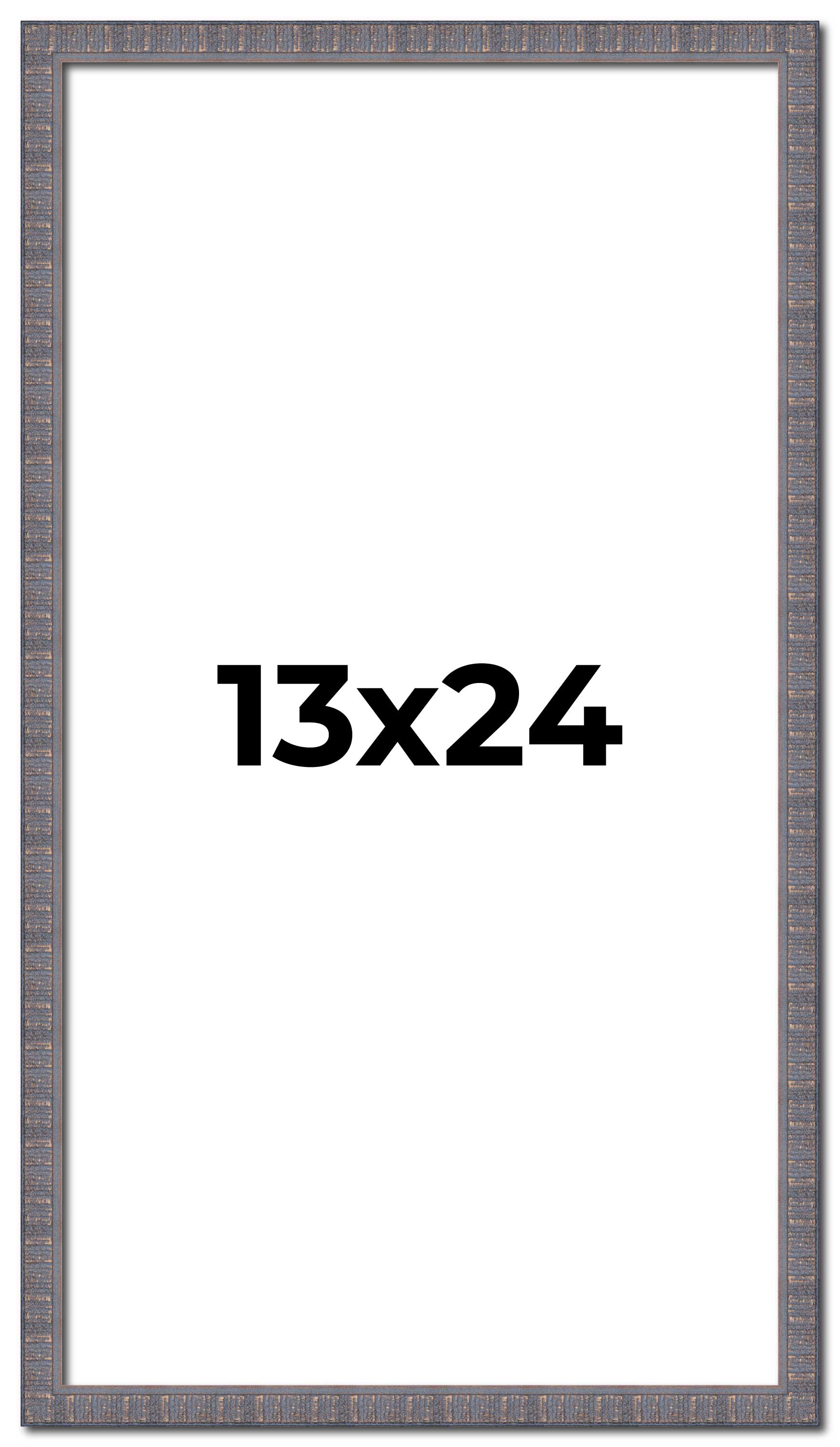 13x24 Frame Blue Kingsley Pewter Solid Wood Picture Frame Width 0.75 Inches |Int main product image