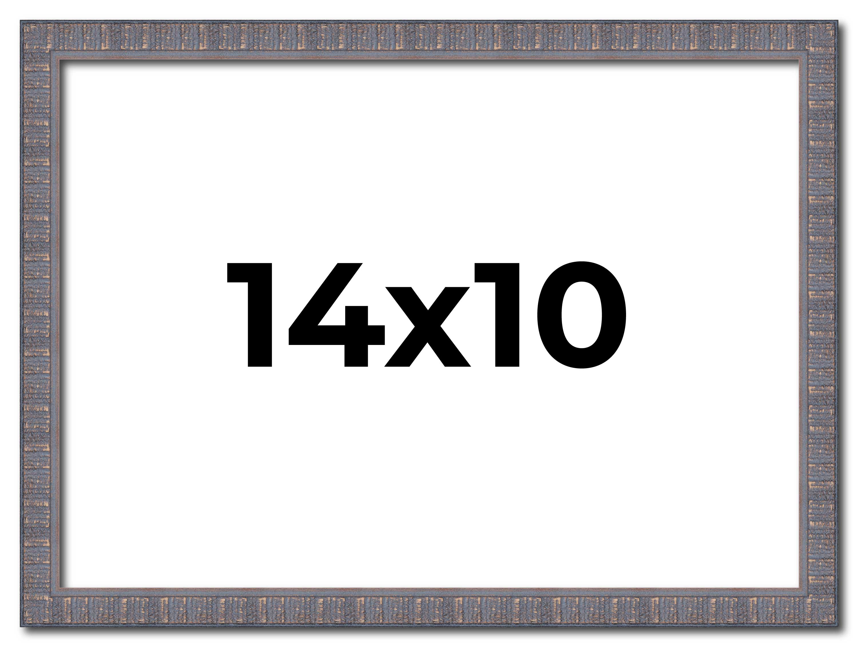 14x10 Frame Blue Kingsley Pewter Solid Wood Picture Frame Width 0.75 Inches |Int main product image